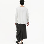 Offset Drape Pullover - White - G R A Y E