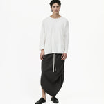 Offset Drape Pullover - White - G R A Y E