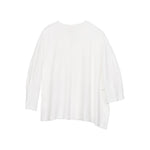 Offset Drape Pullover - White - G R A Y E