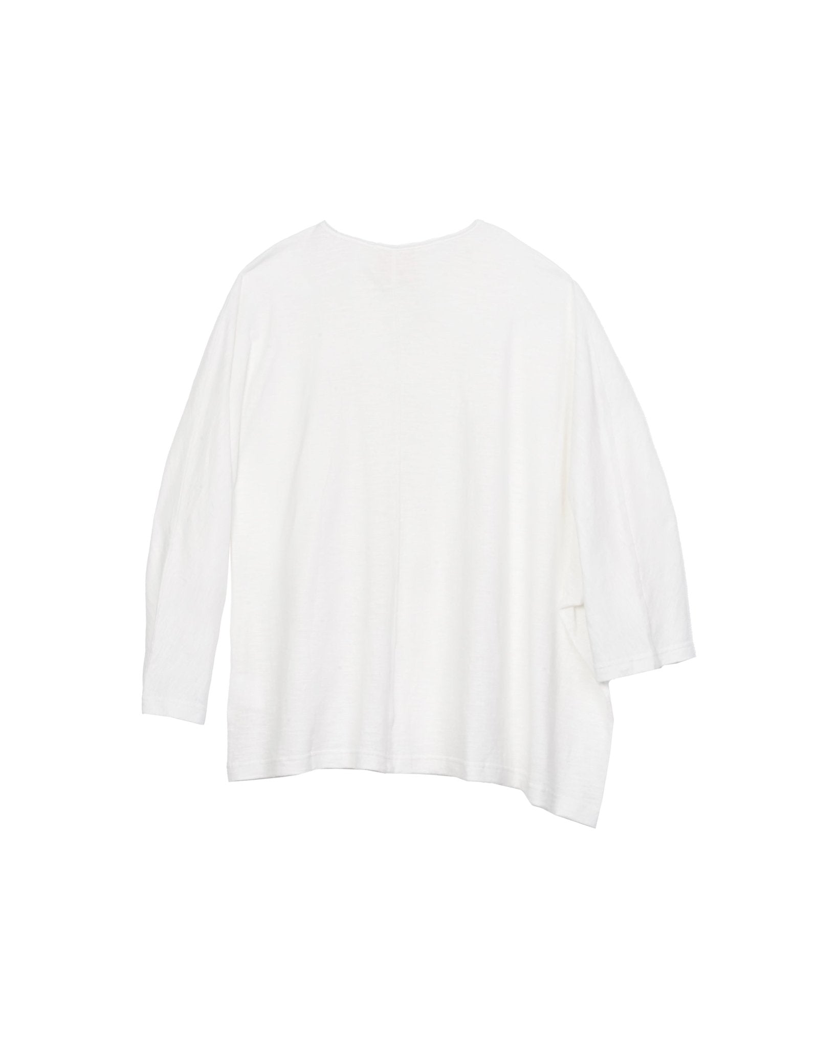 Offset Drape Pullover - White - G R A Y E
