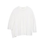 Offset Drape Pullover - White - G R A Y E