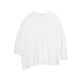 Offset Drape Pullover - White - G R A Y E