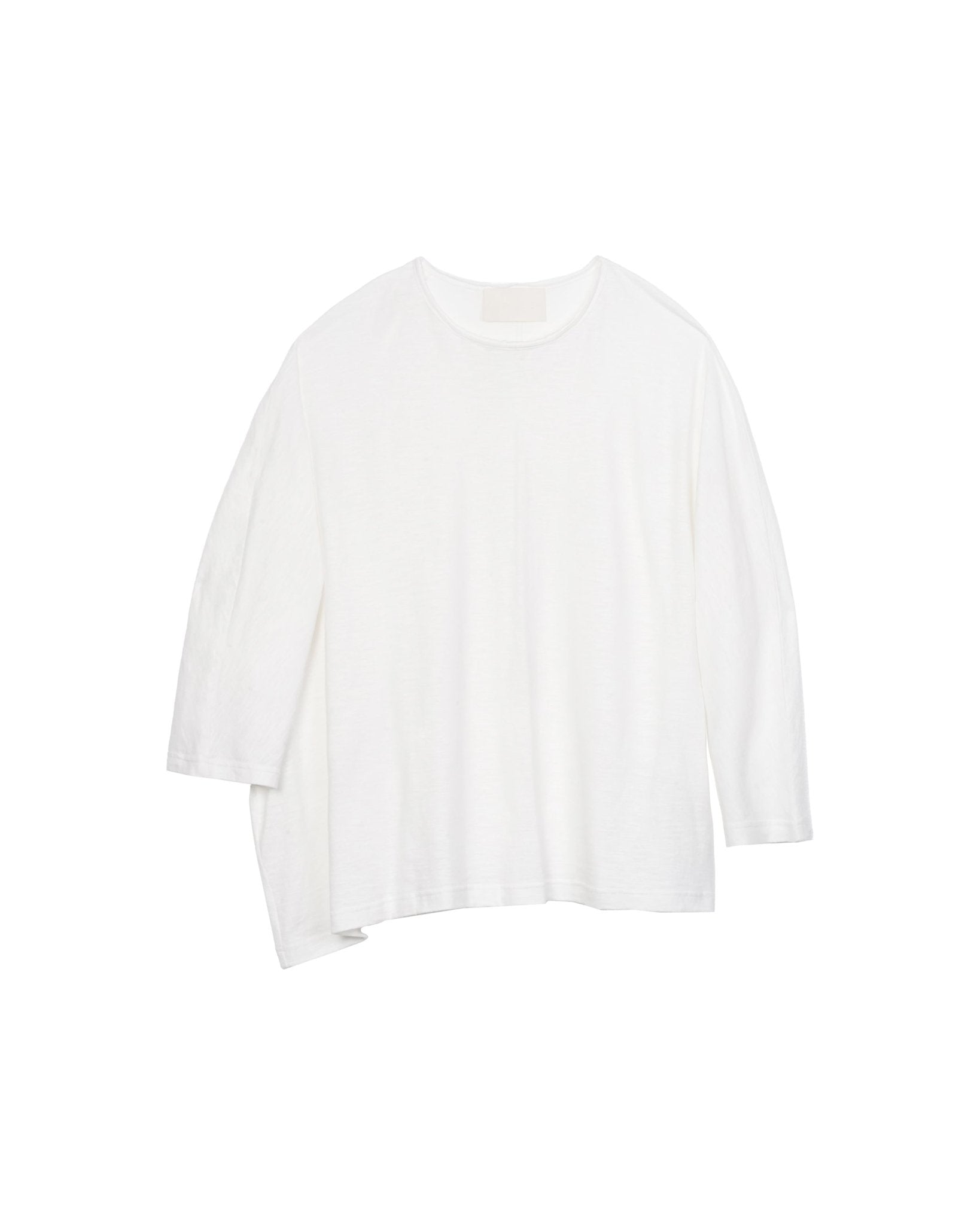 Offset Drape Pullover - White - G R A Y E