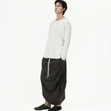Offset Drape Pullover - White - G R A Y E