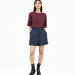 Pleated Striped Shorts - G R A Y E