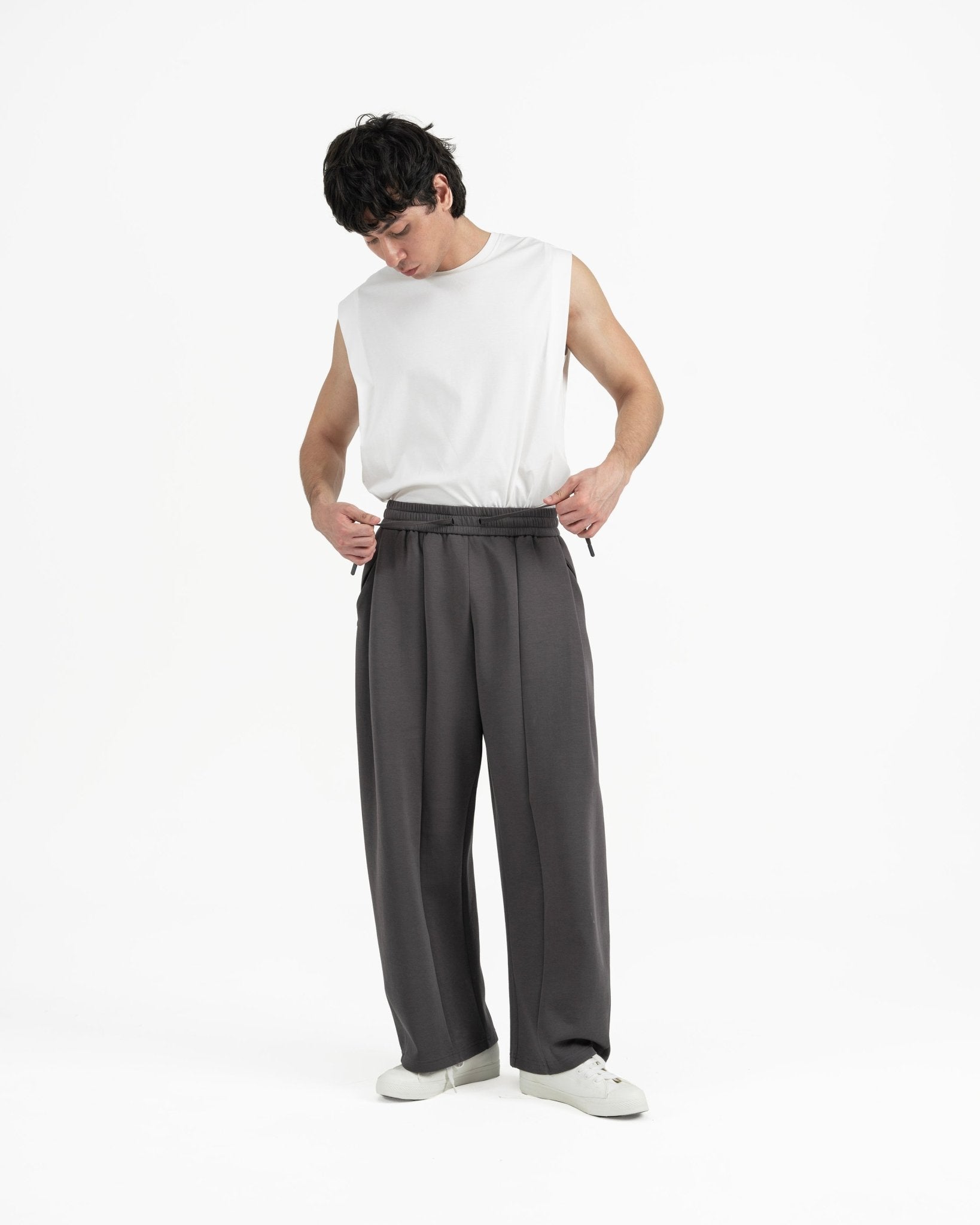 Pleated Sweatpants - Graphite - G R A Y E