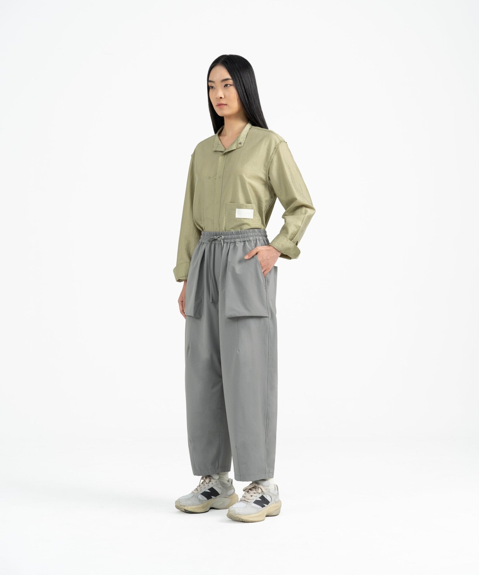 Relaxed Elasticated Pants 2.0 - Gray - G R A Y E