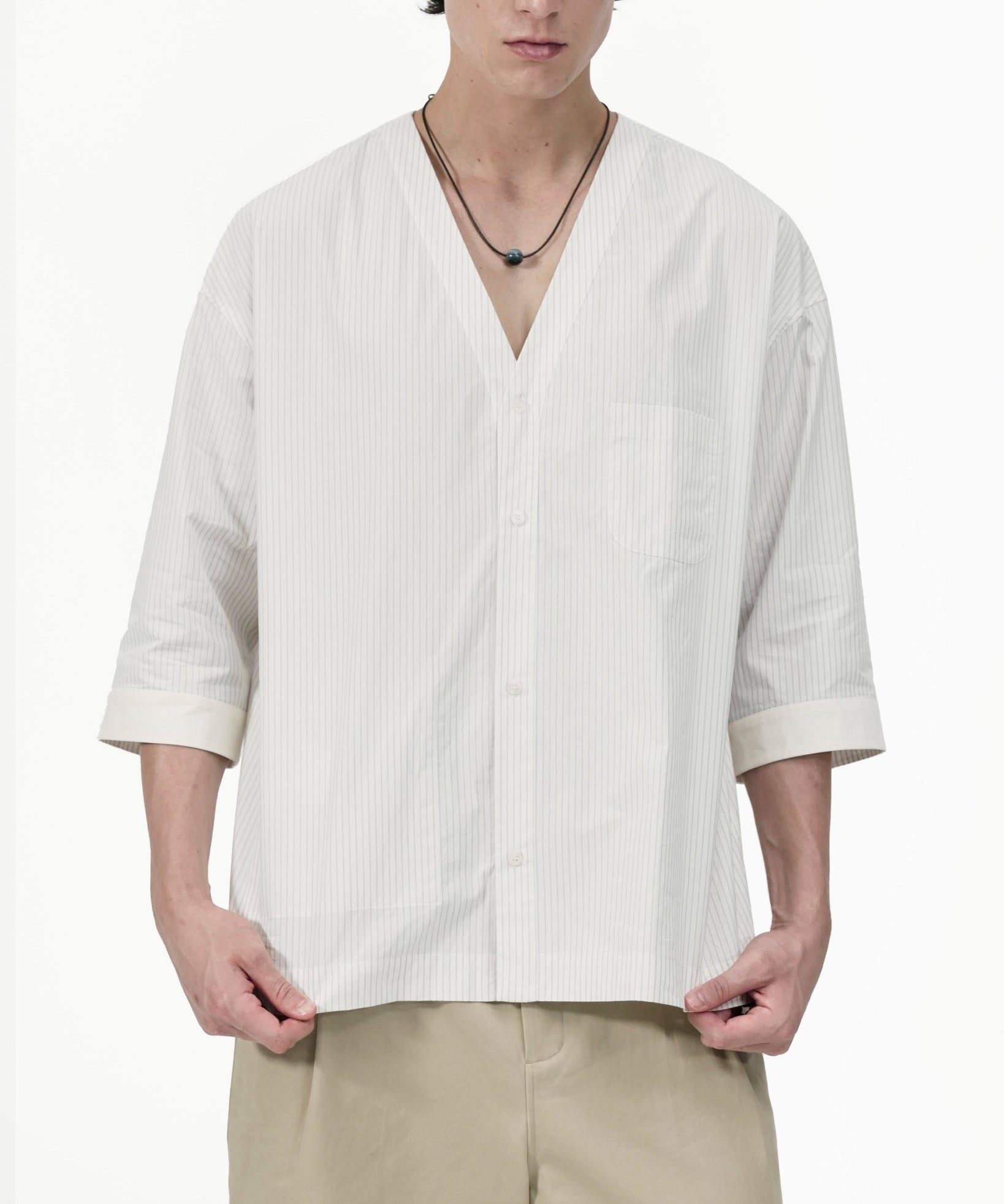 Reversible Kimono Overshirt - G R A Y E
