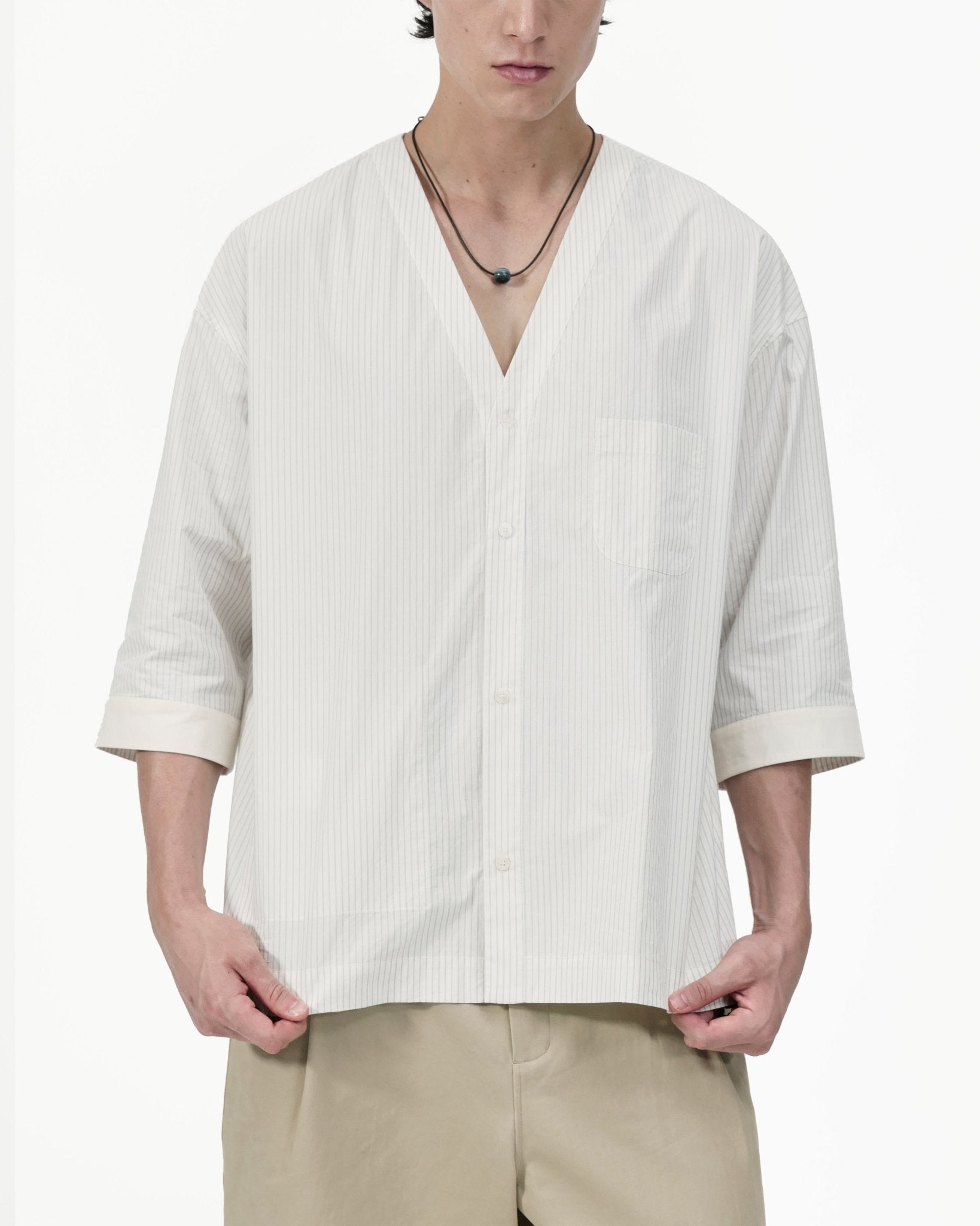 Reversible Kimono Overshirt - G R A Y E