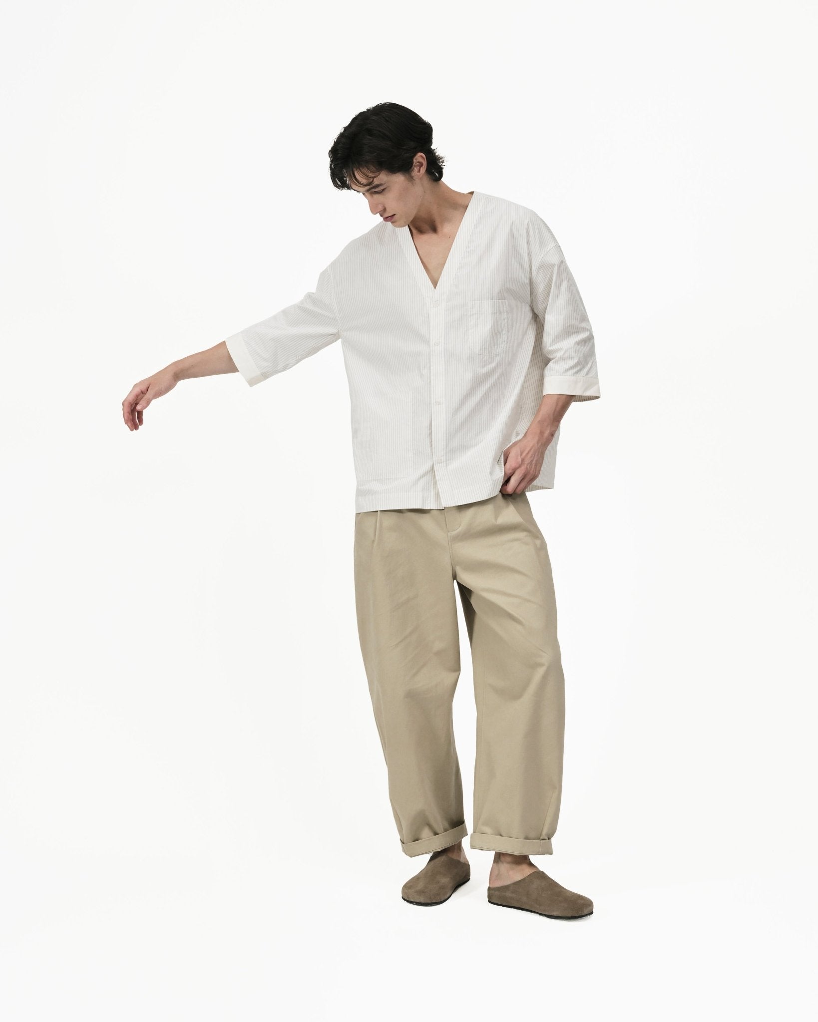 Reversible Kimono Overshirt - G R A Y E