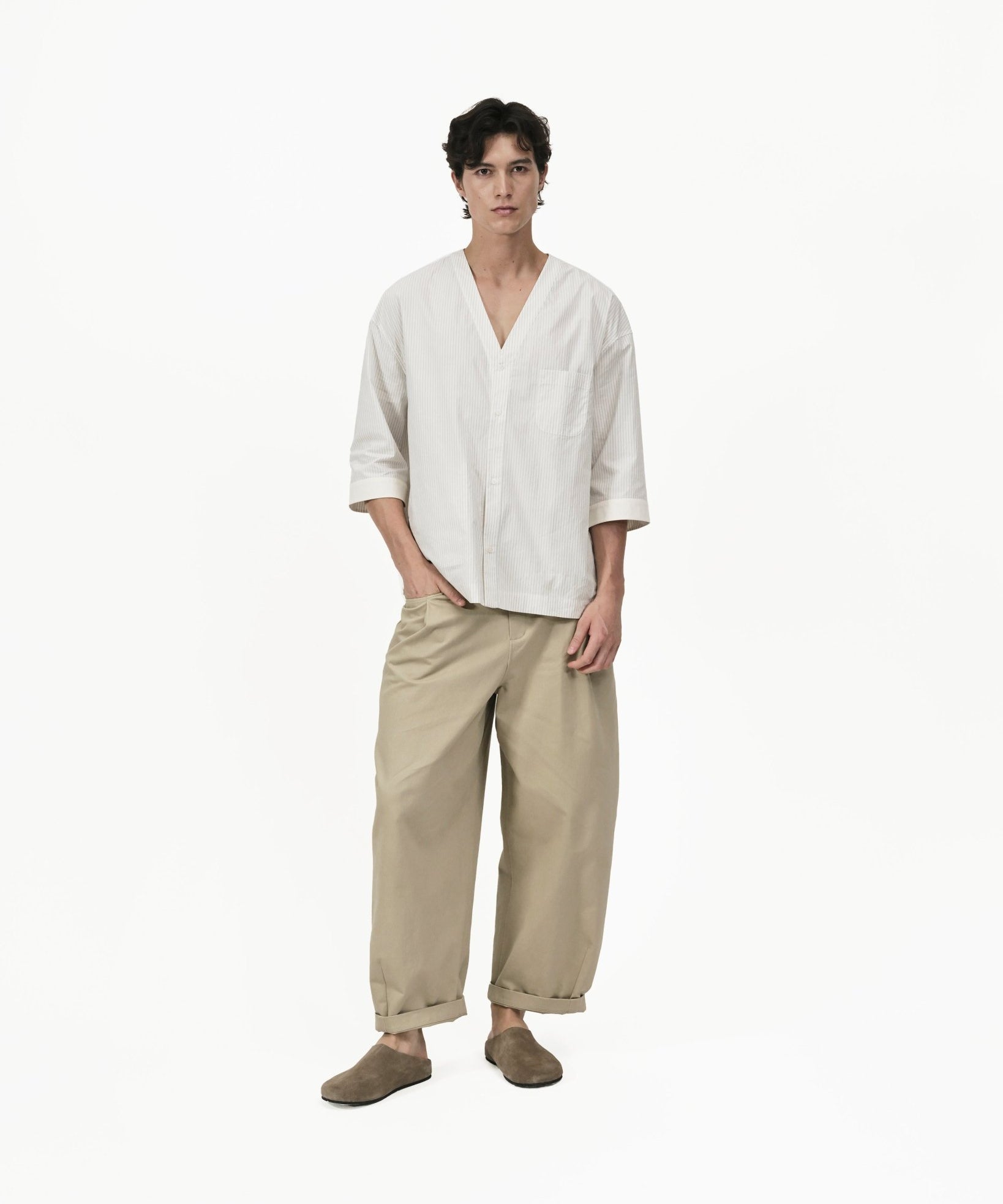 Reversible Kimono Overshirt - G R A Y E