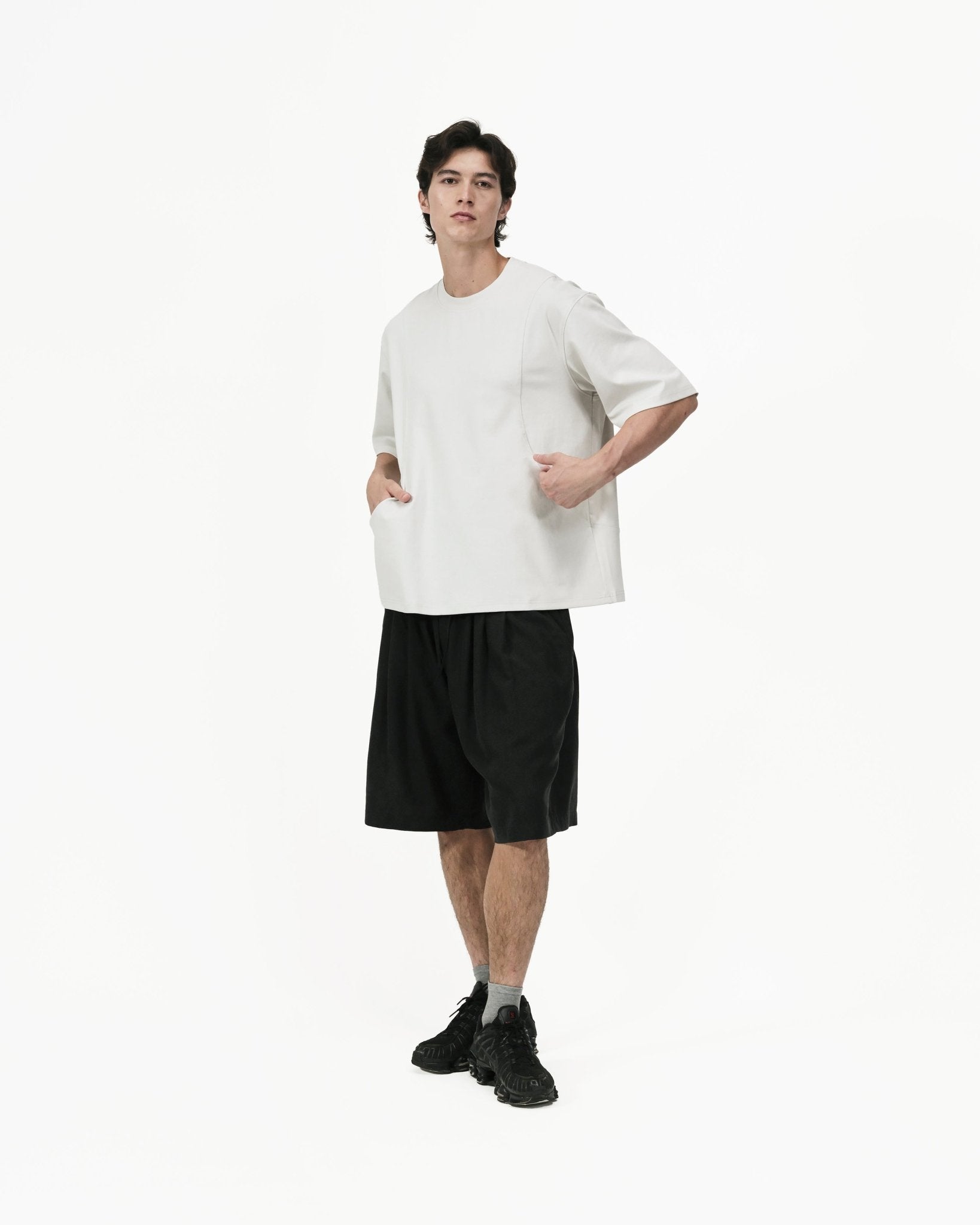 Seamline Crewneck Tee - Sea Salt - G R A Y E