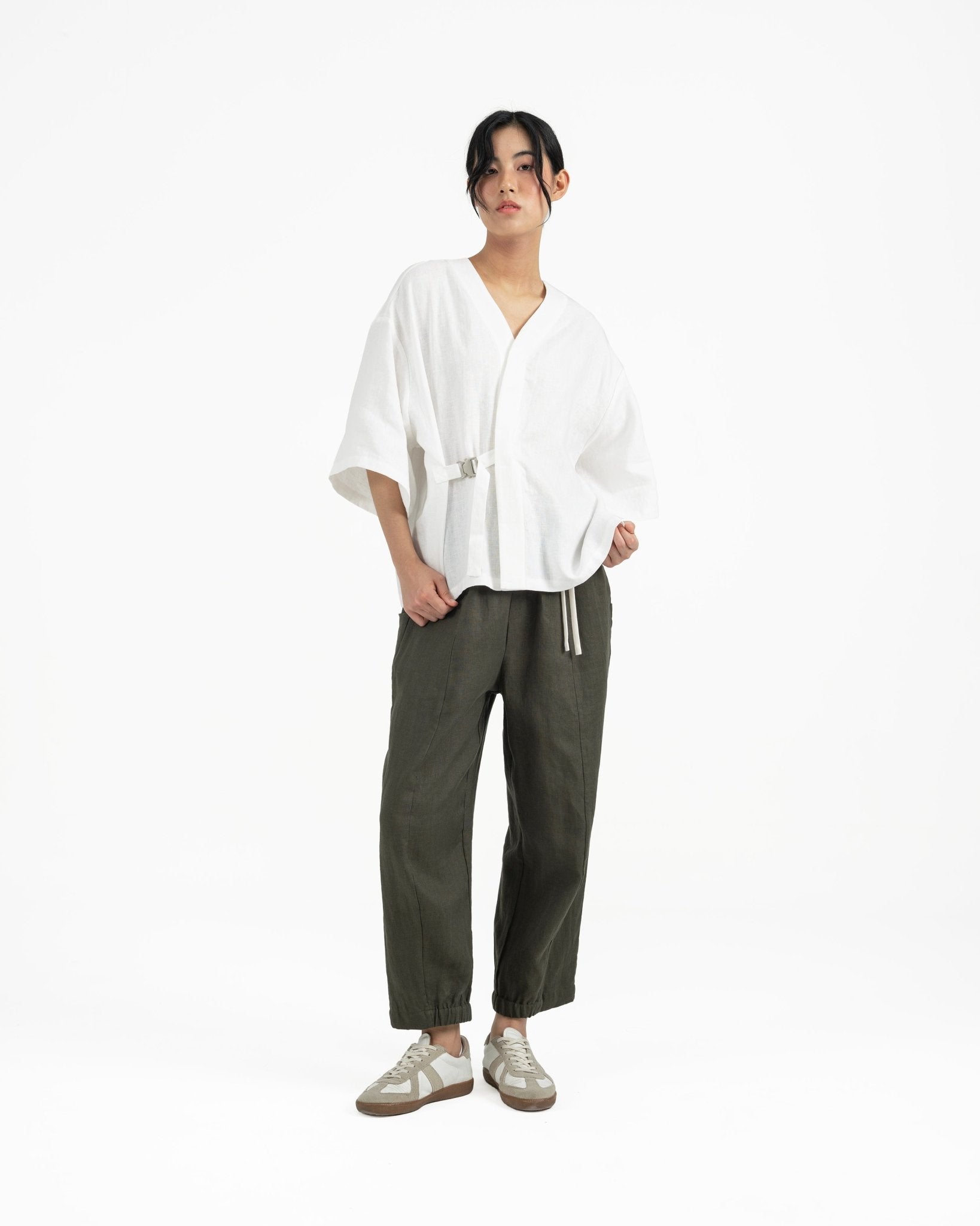 Shōto Baseball Collar Top 2.0 - Pure White - G R A Y E
