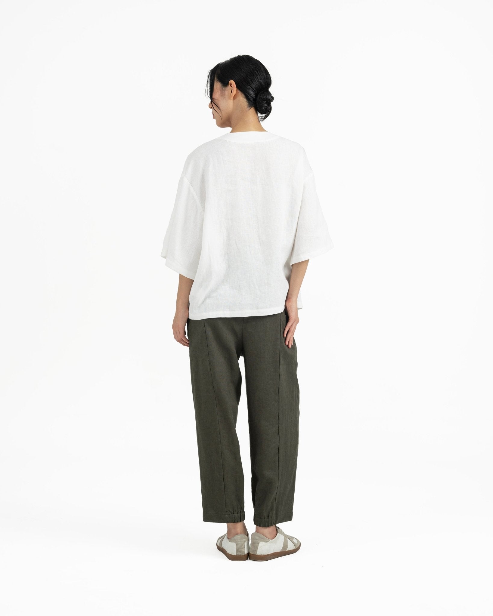 Shōto Baseball Collar Top 2.0 - Pure White - G R A Y E