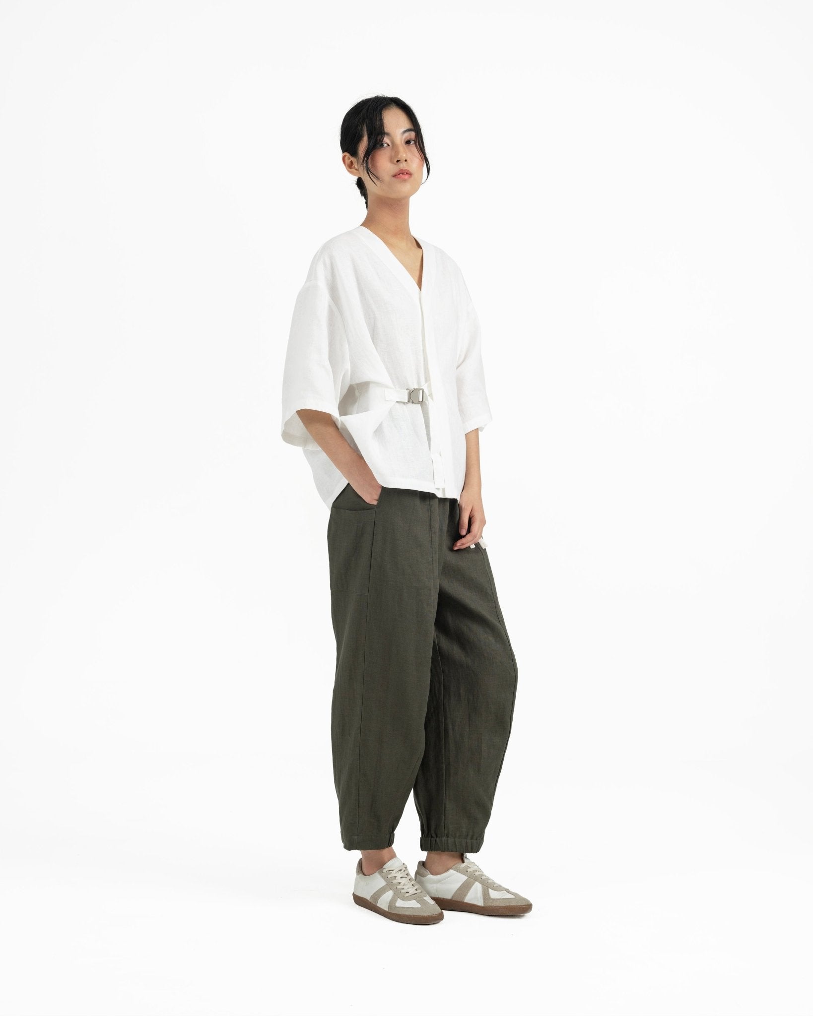 Shōto Baseball Collar Top 2.0 - Pure White - G R A Y E