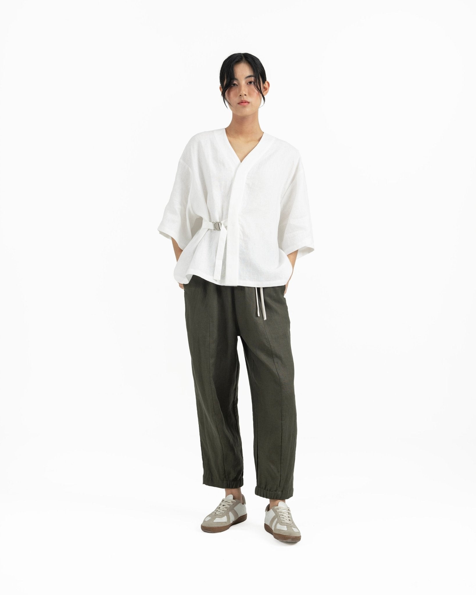 Shōto Baseball Collar Top 2.0 - Pure White - G R A Y E