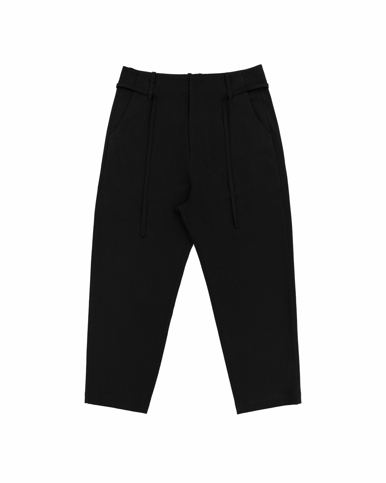 Tailored Dropped Crotch Pants - Black - G R A Y E