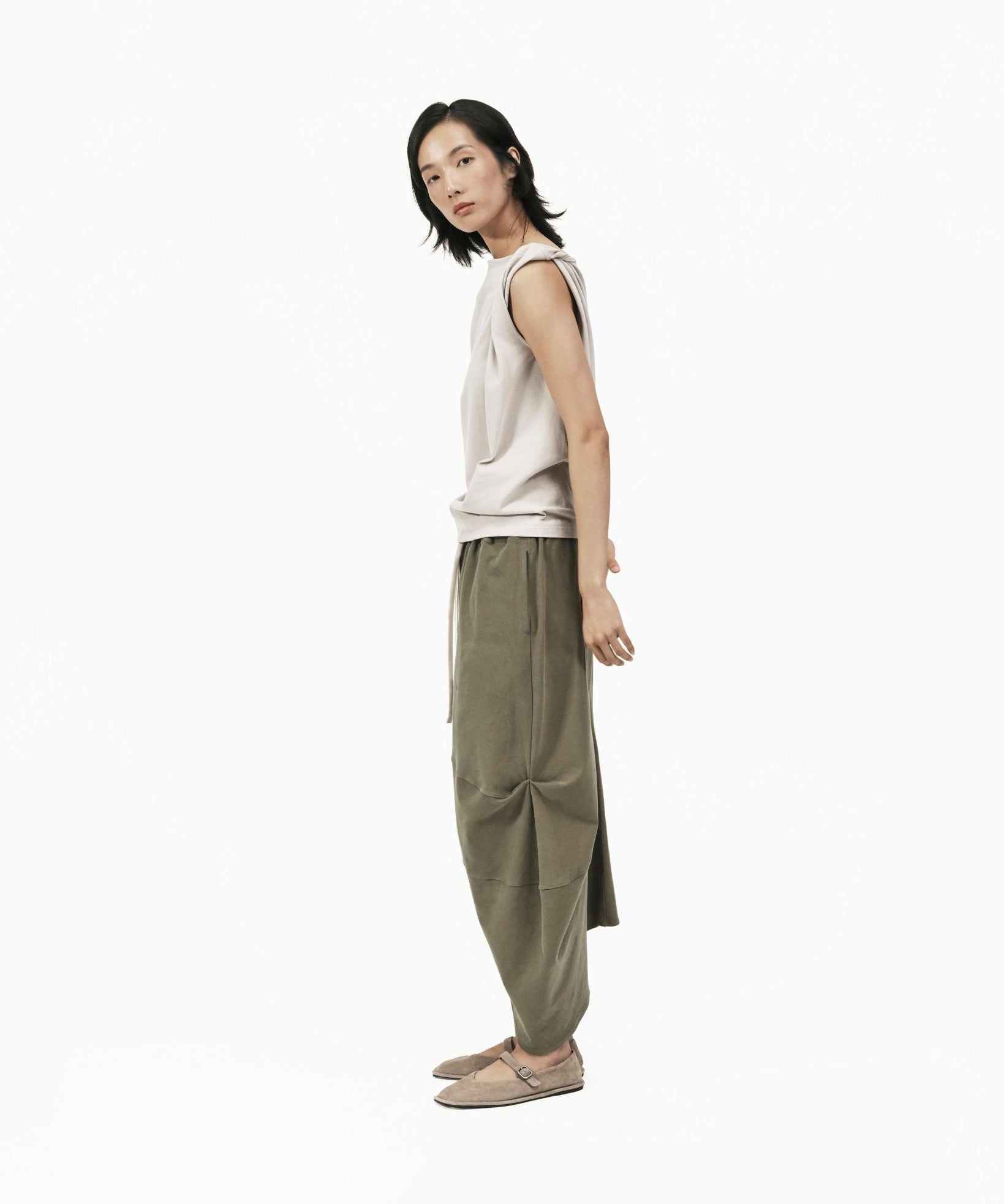 Twisted Knit Top - Mushroom - G R A Y E
