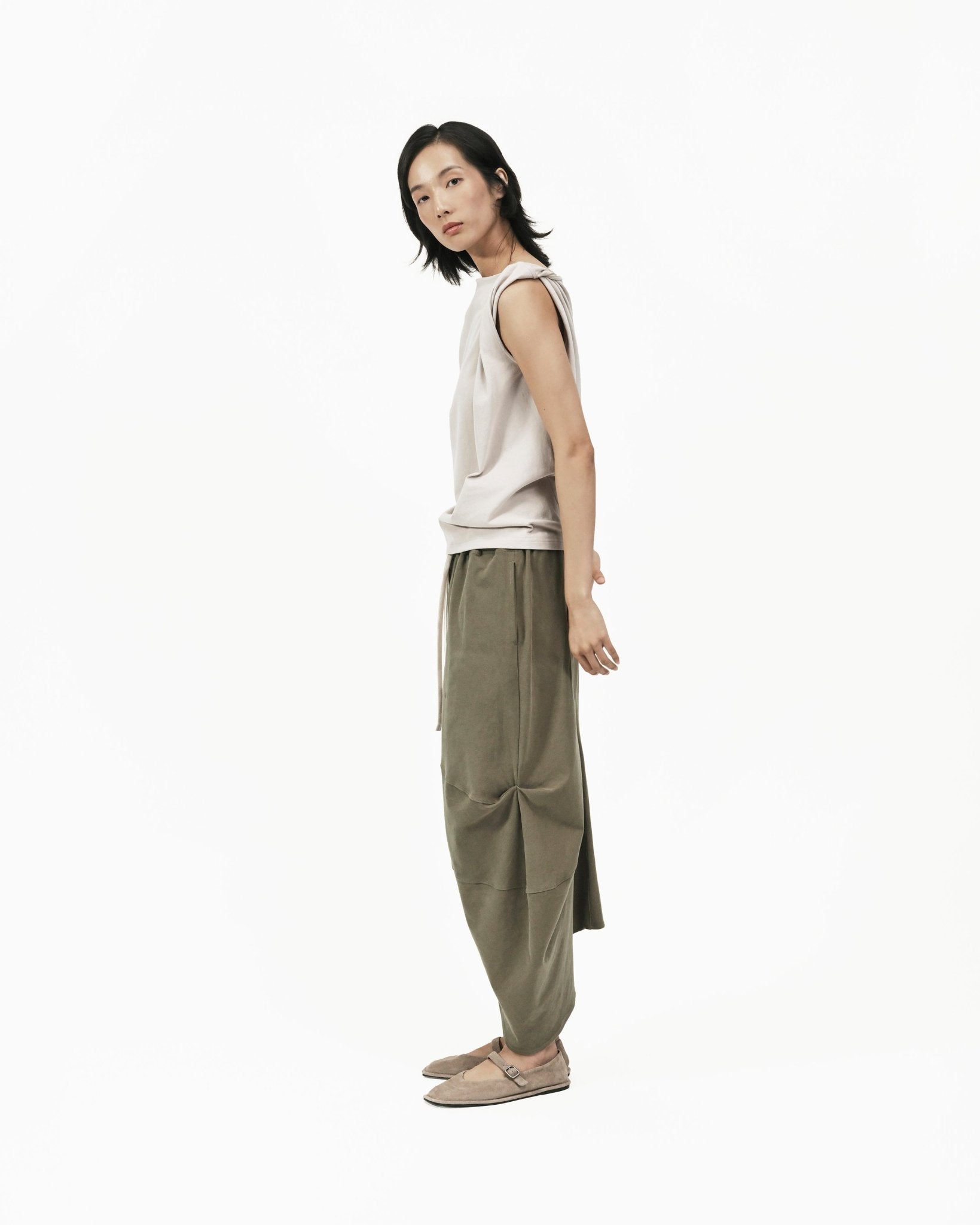 Twisted Knit Top - Mushroom - G R A Y E