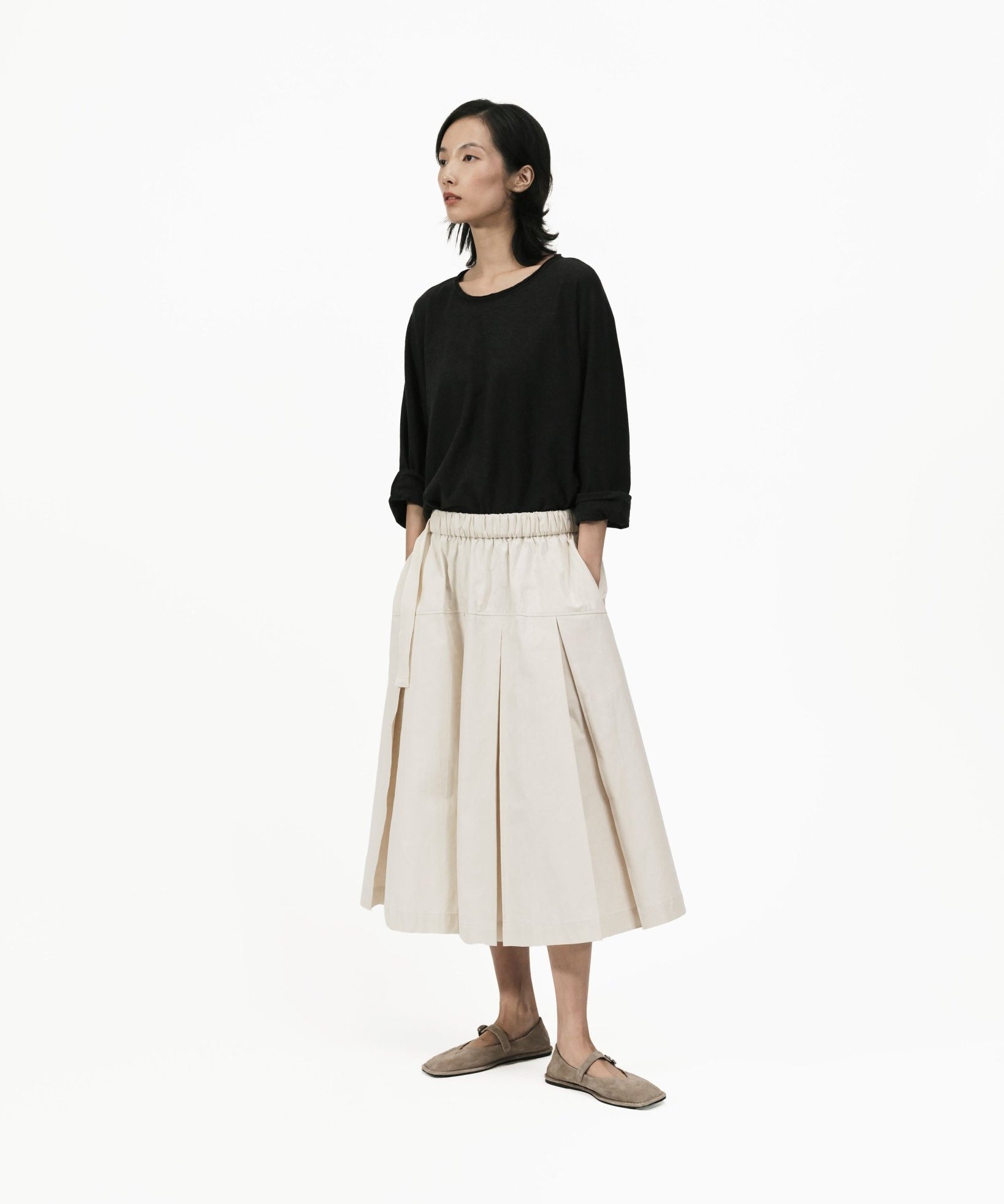 Two Way Midi Skirt - Ivory - G R A Y E