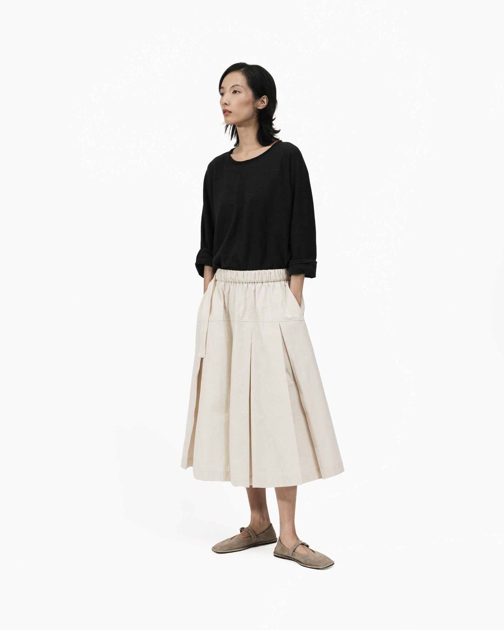 Two Way Midi Skirt - Ivory - G R A Y E