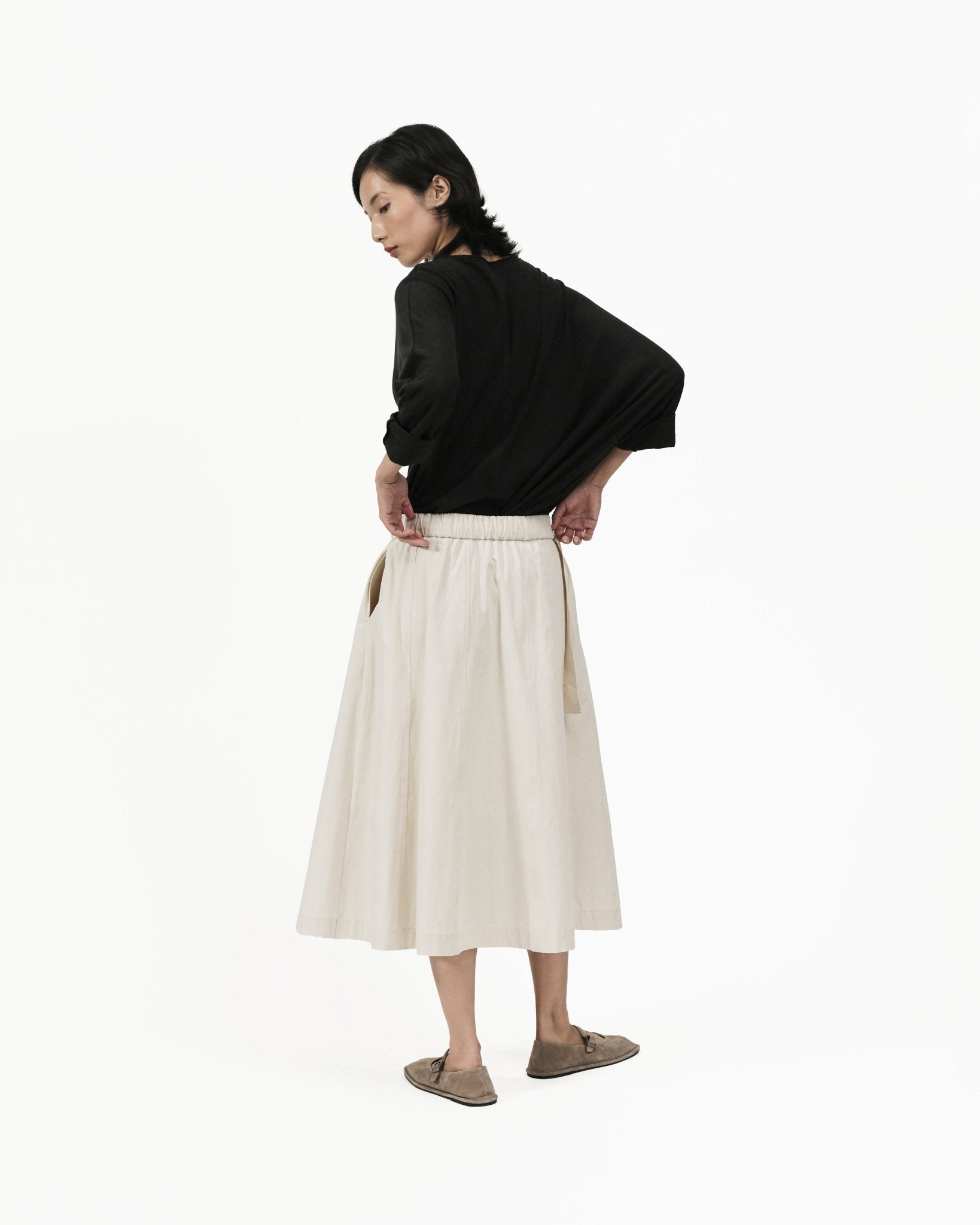 Two Way Midi Skirt - Ivory - G R A Y E