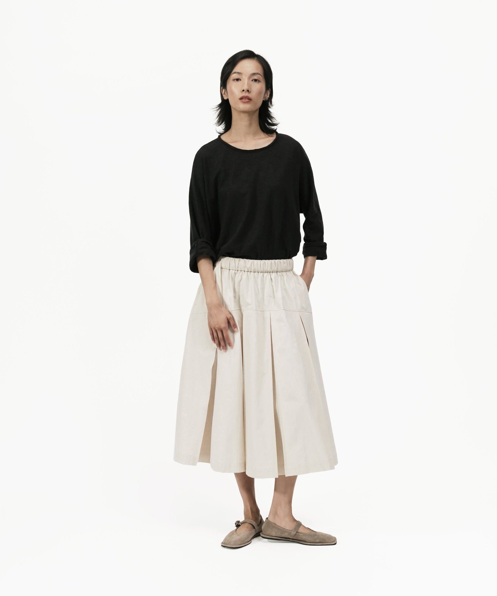 Two Way Midi Skirt - Ivory - G R A Y E