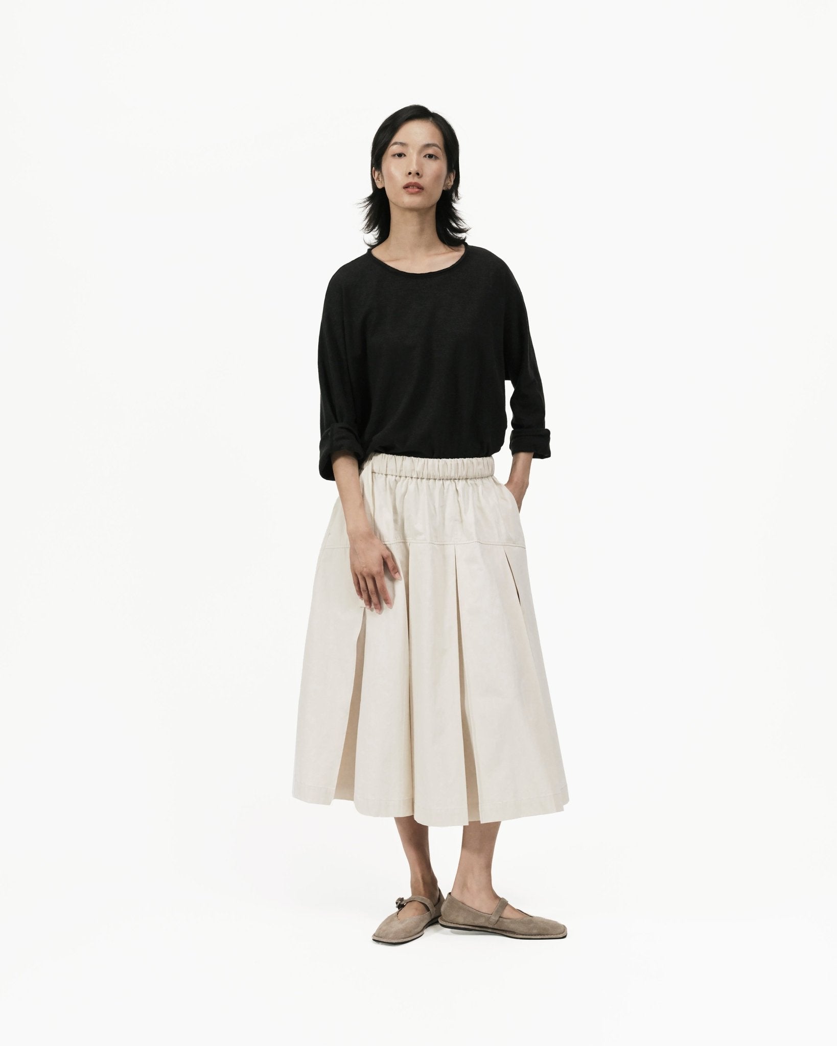 Two Way Midi Skirt - Ivory - G R A Y E