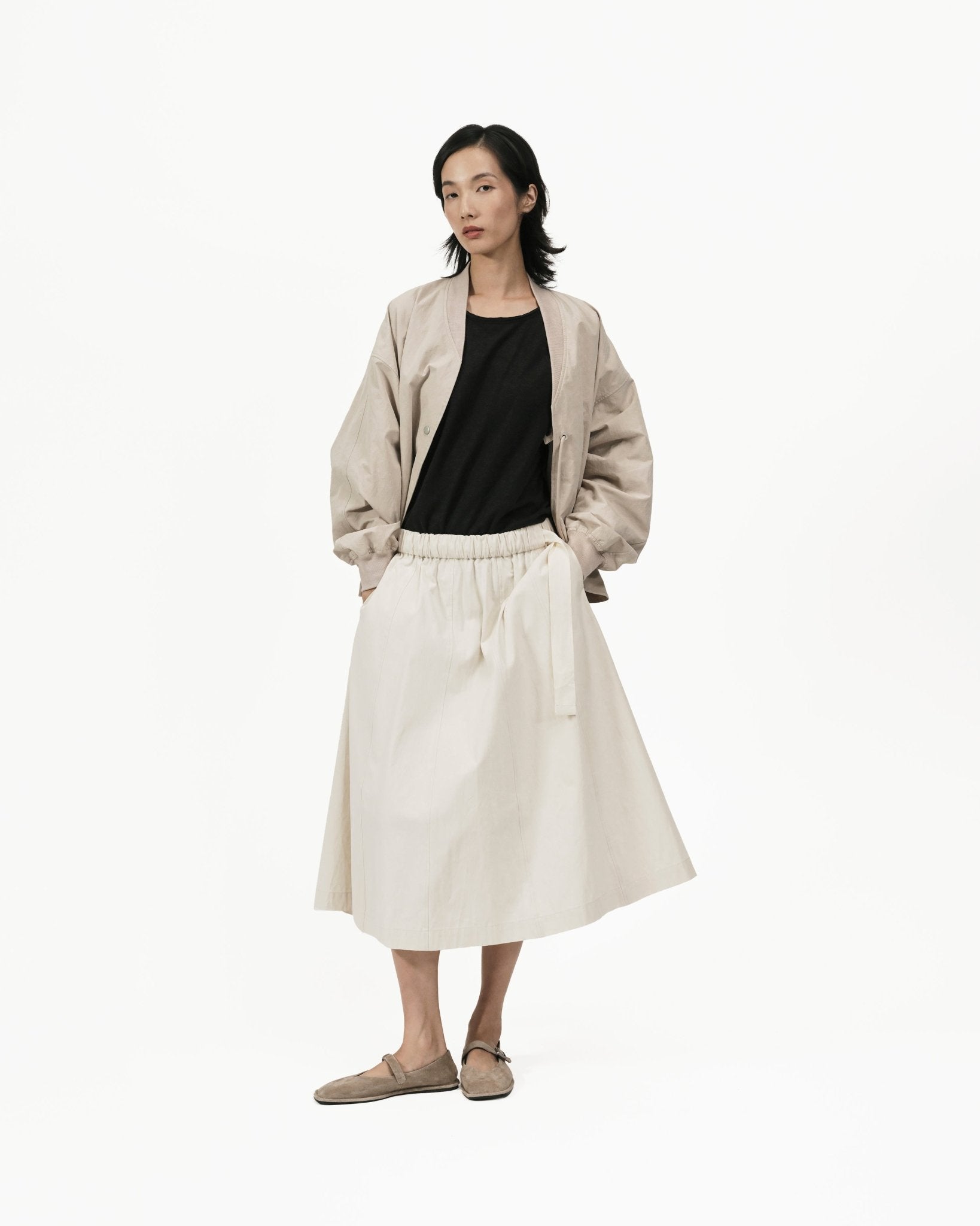 Two Way Midi Skirt - Ivory - G R A Y E