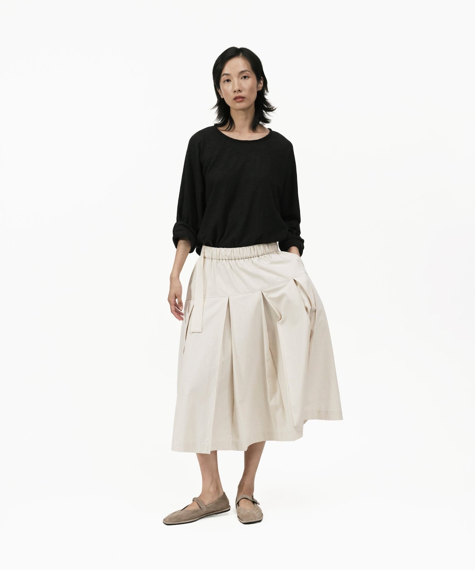 Two Way Midi Skirt - Ivory - G R A Y E