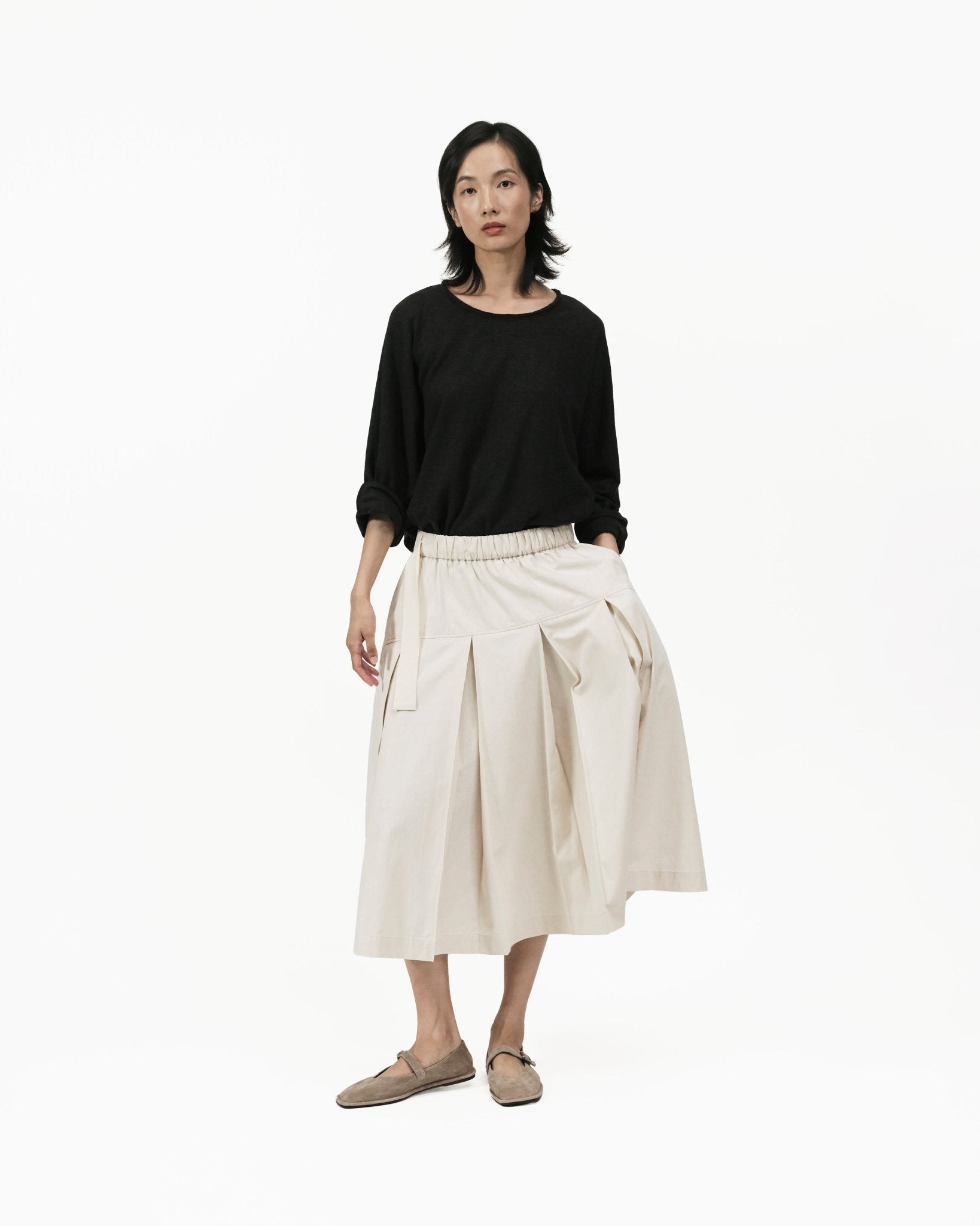 Two Way Midi Skirt - Ivory - G R A Y E