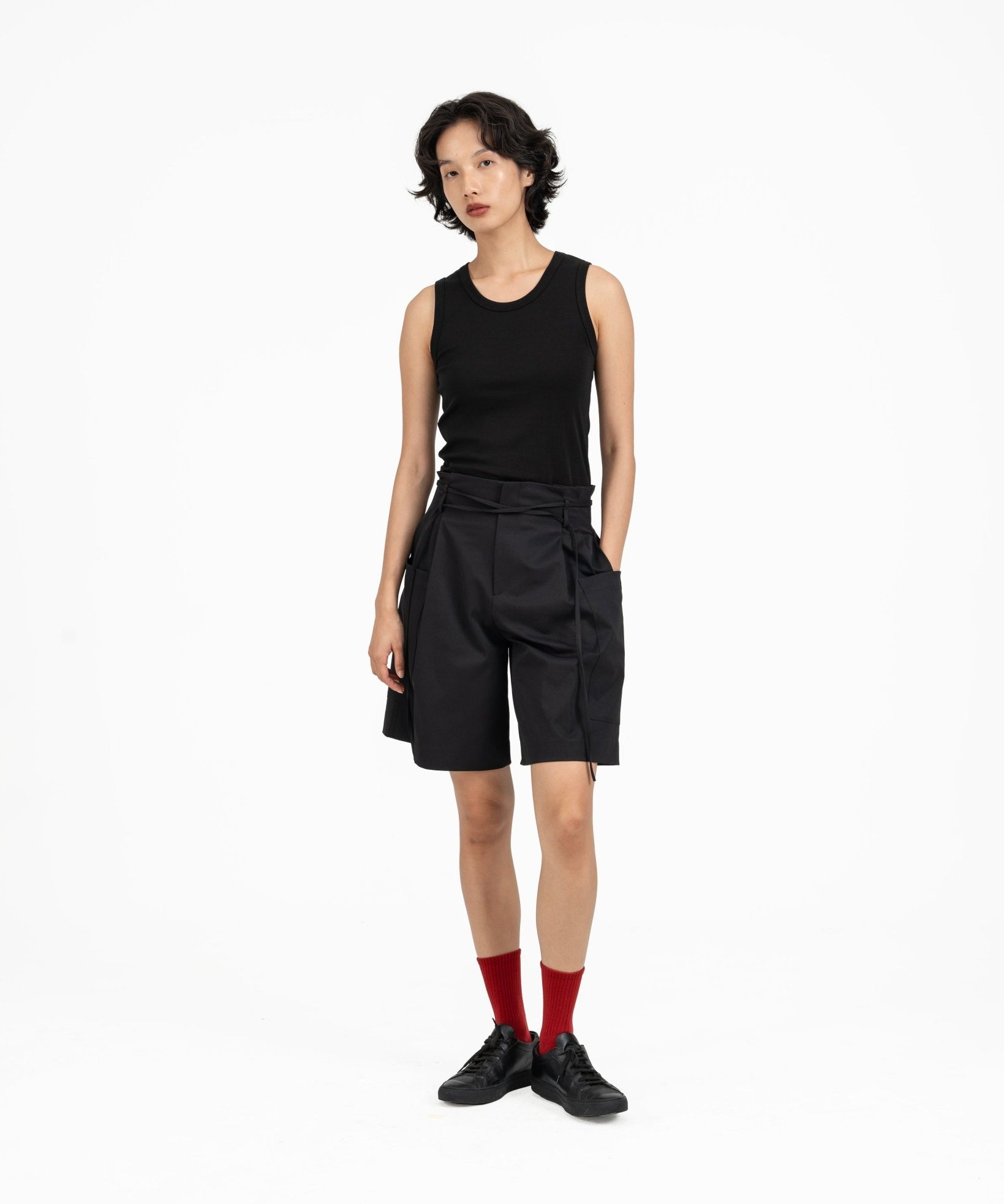 Ultra - Soft Wool Tank - Black - G R A Y E