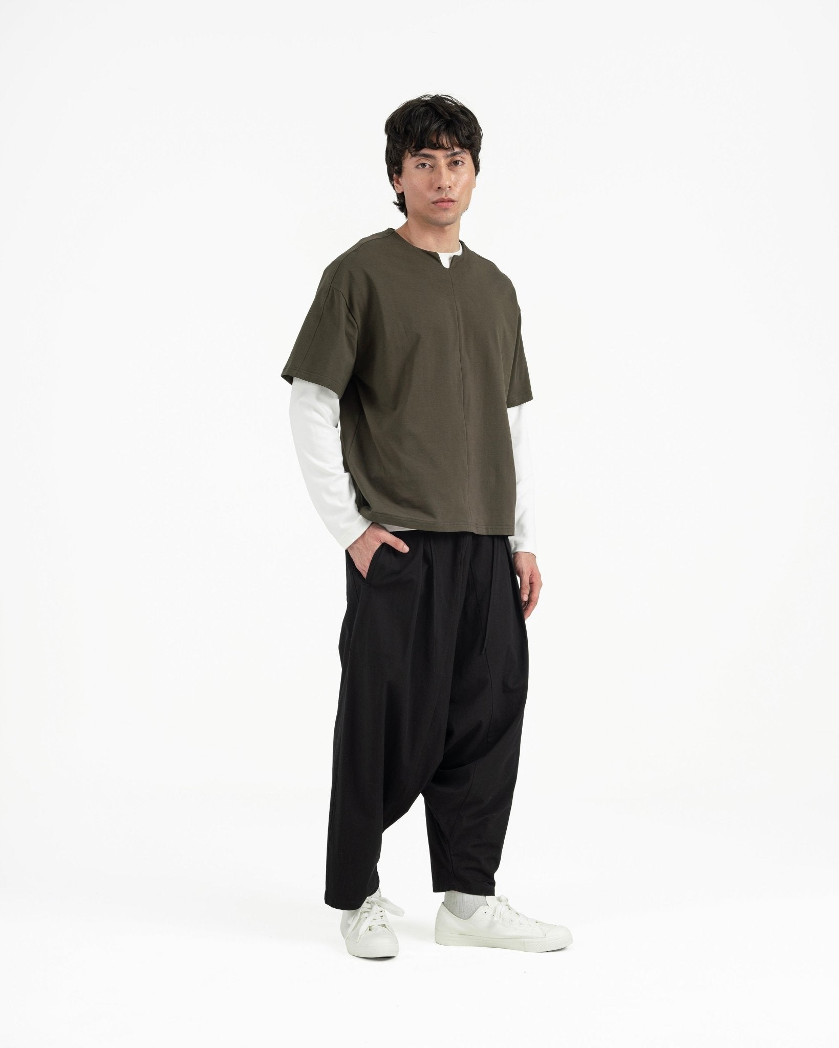V Placket Tee 2.0 - Olive - G R A Y E