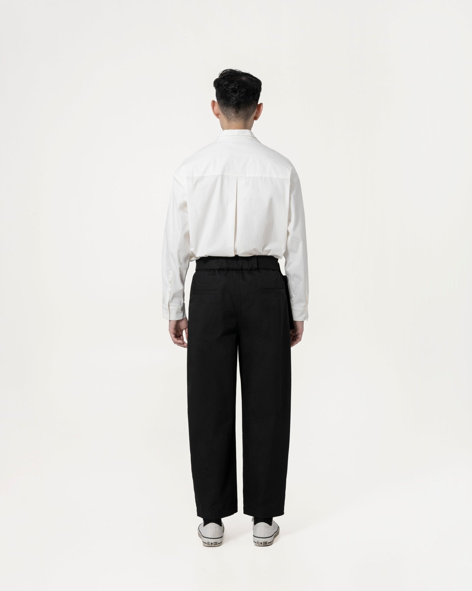 Belted Bag Trousers - Black - G R A Y E