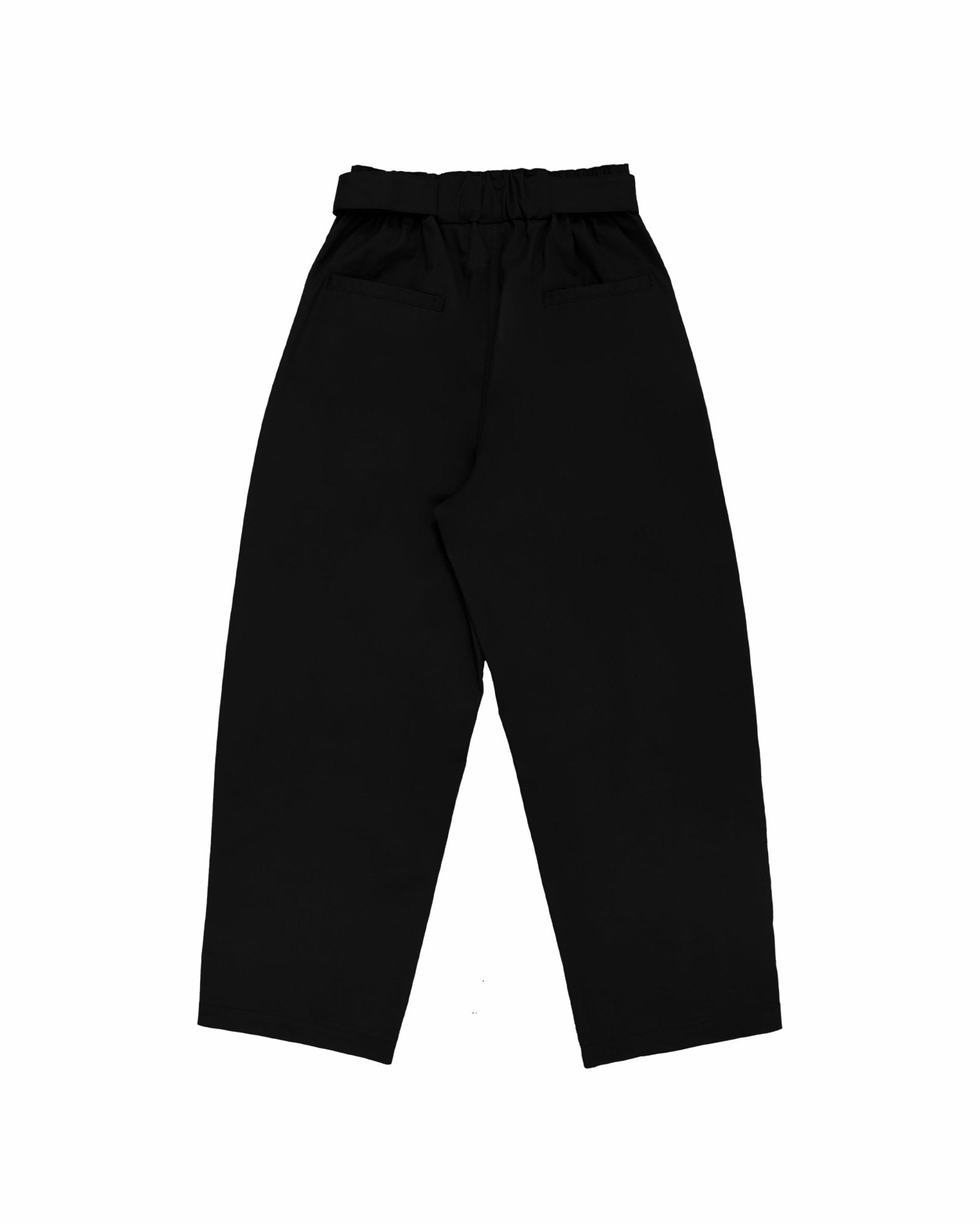 Belted Bag Trousers - Black - G R A Y E