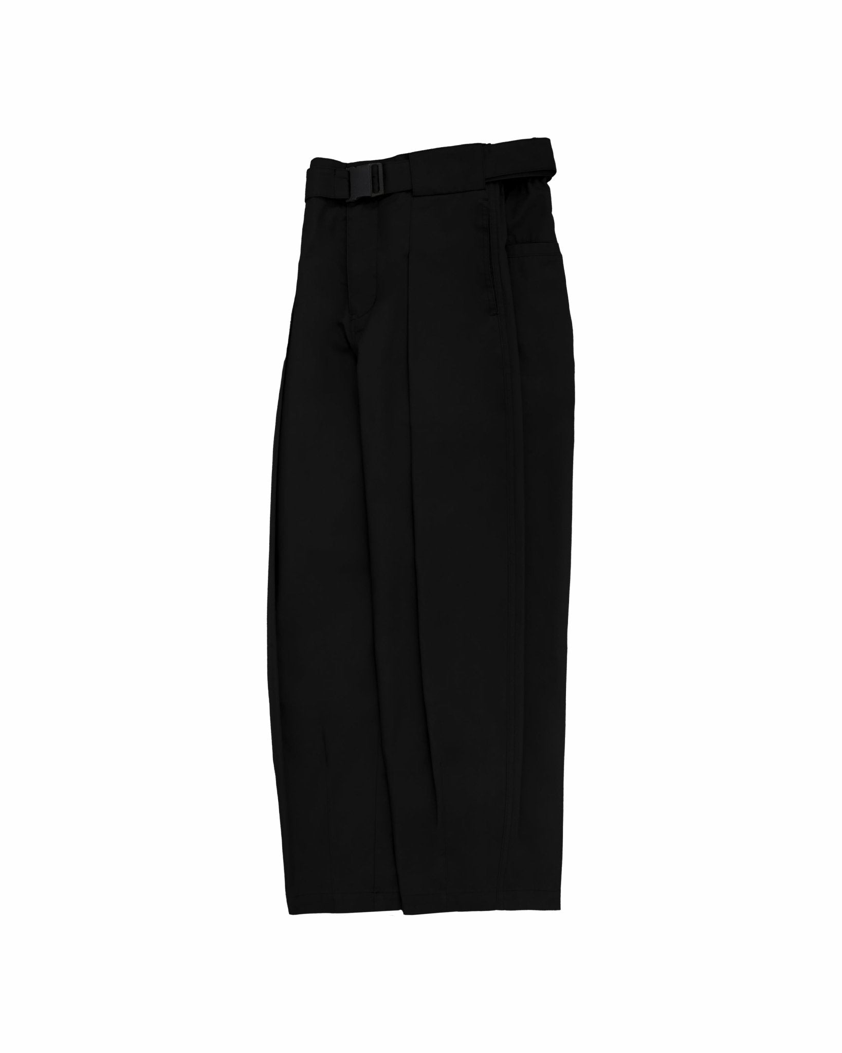 Belted Bag Trousers - Black - G R A Y E