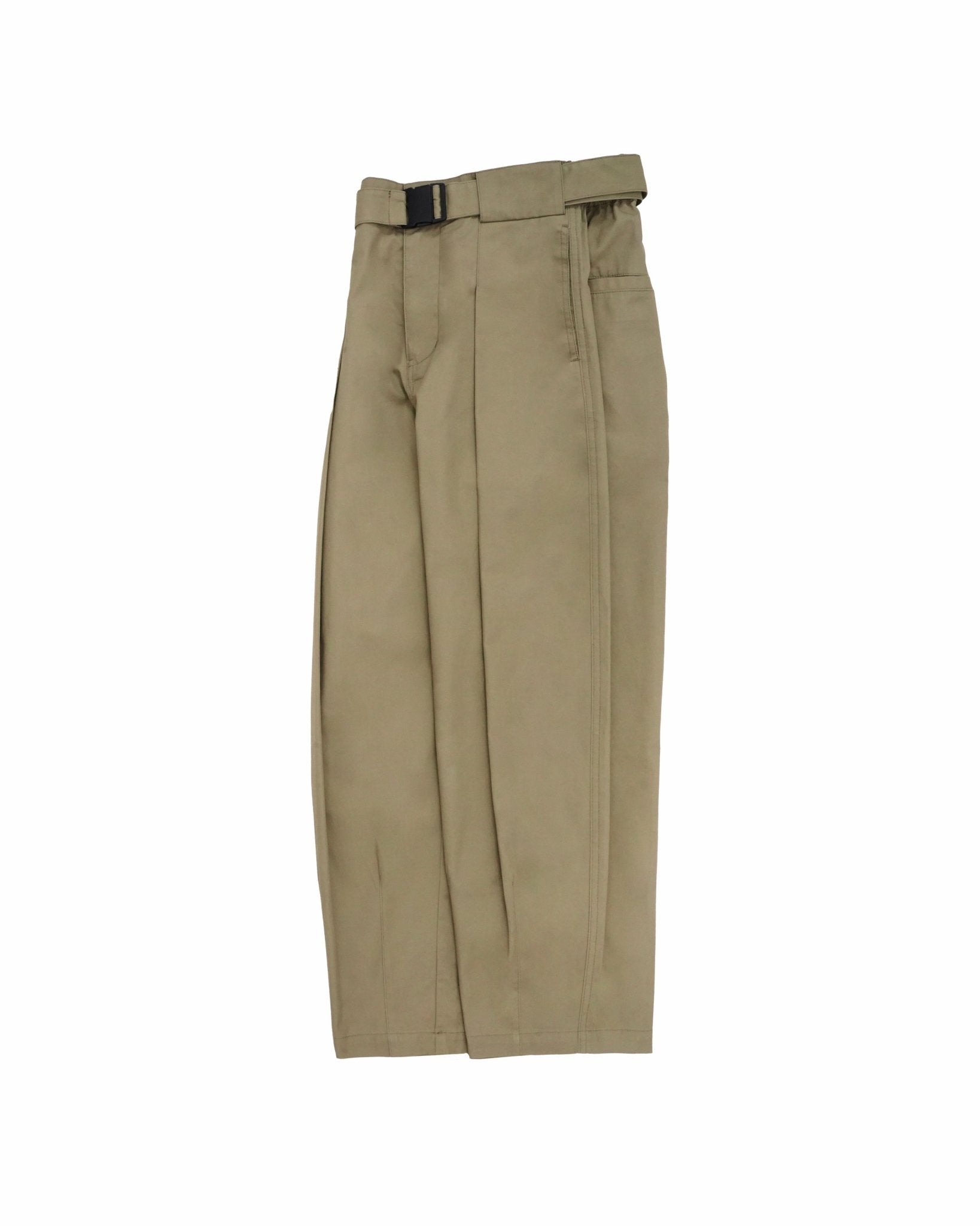 Belted Bag Trousers - Khaki - G R A Y E