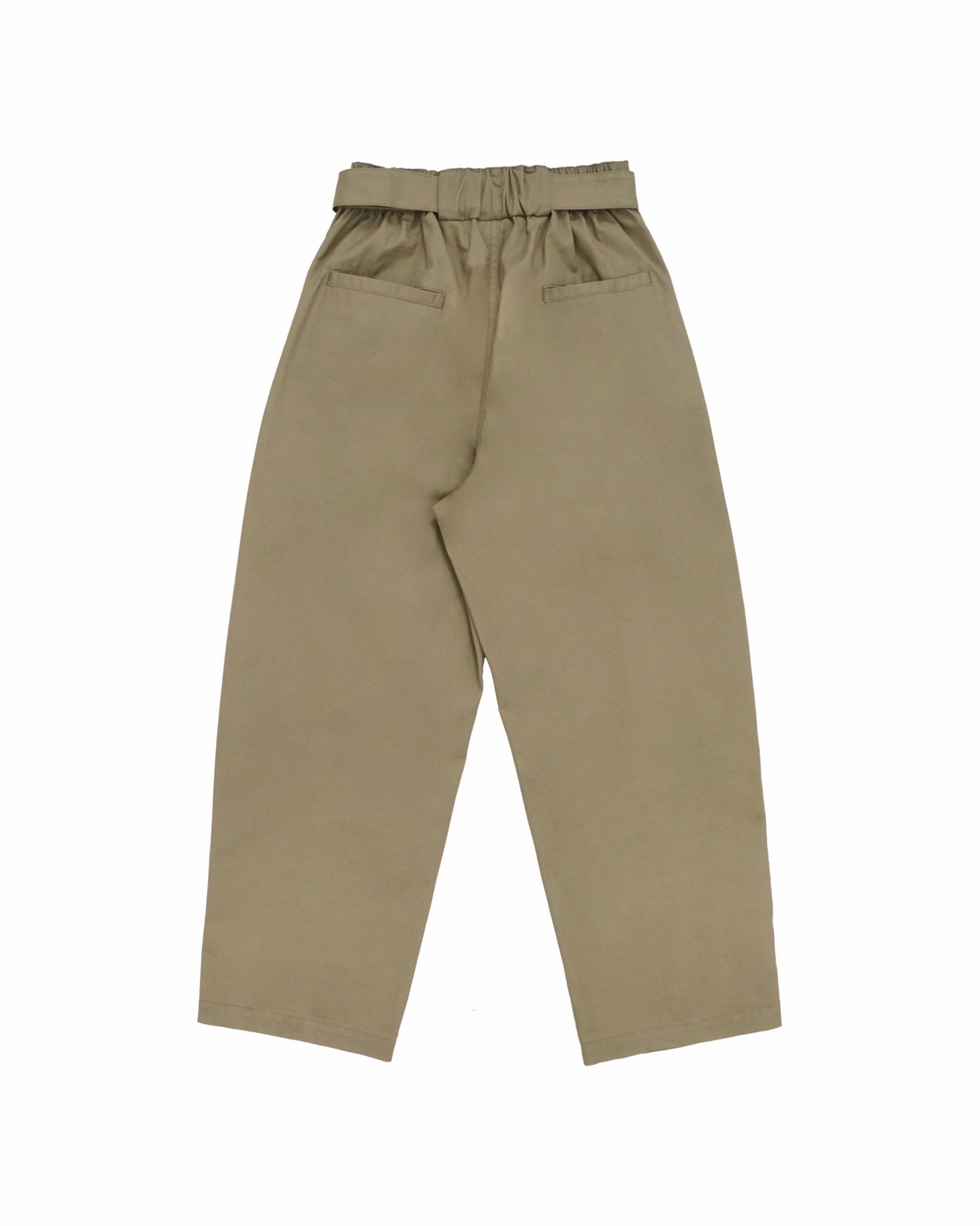 Belted Bag Trousers - Khaki - G R A Y E