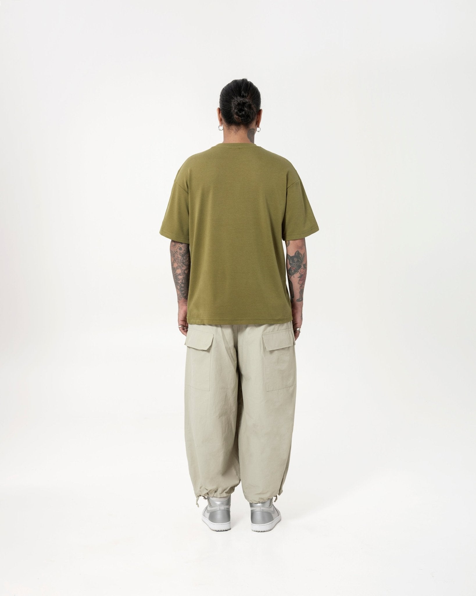 Cupro Tee - Olive Green - G R A Y E