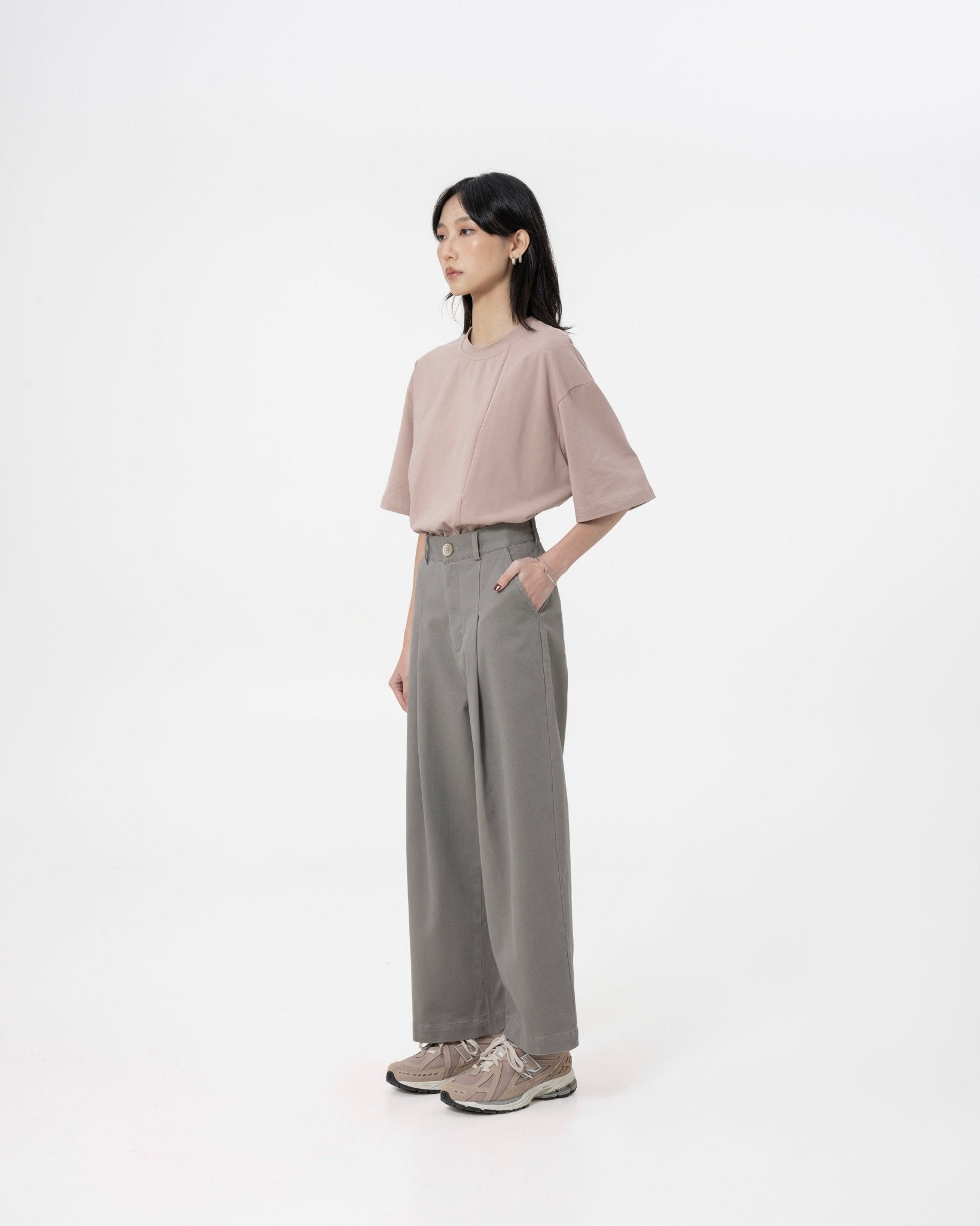 GRAYE Straight Cut Pants - Mauve Gray - G R A Y E