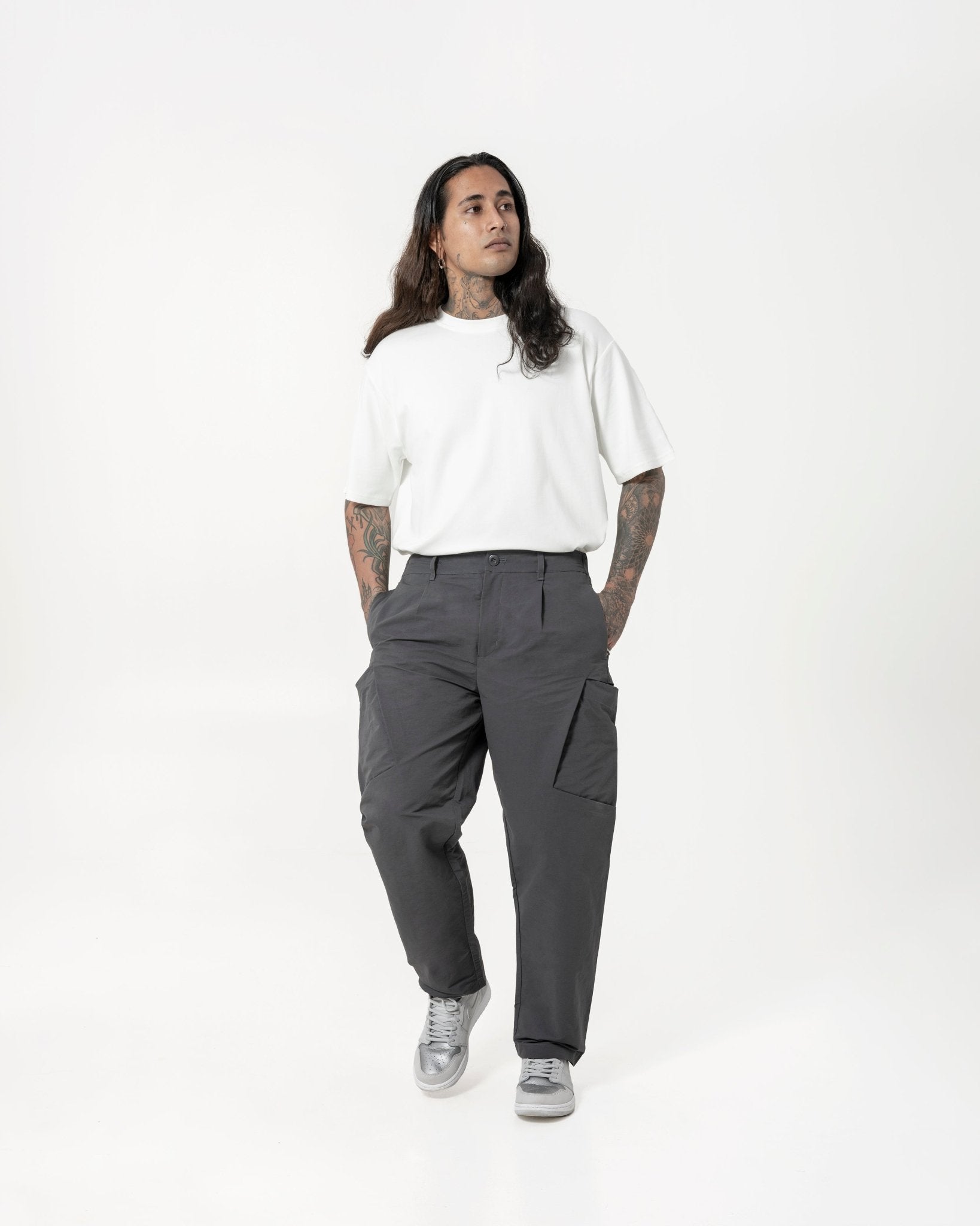 Inverse Cargo Trousers - Graphite - G R A Y E