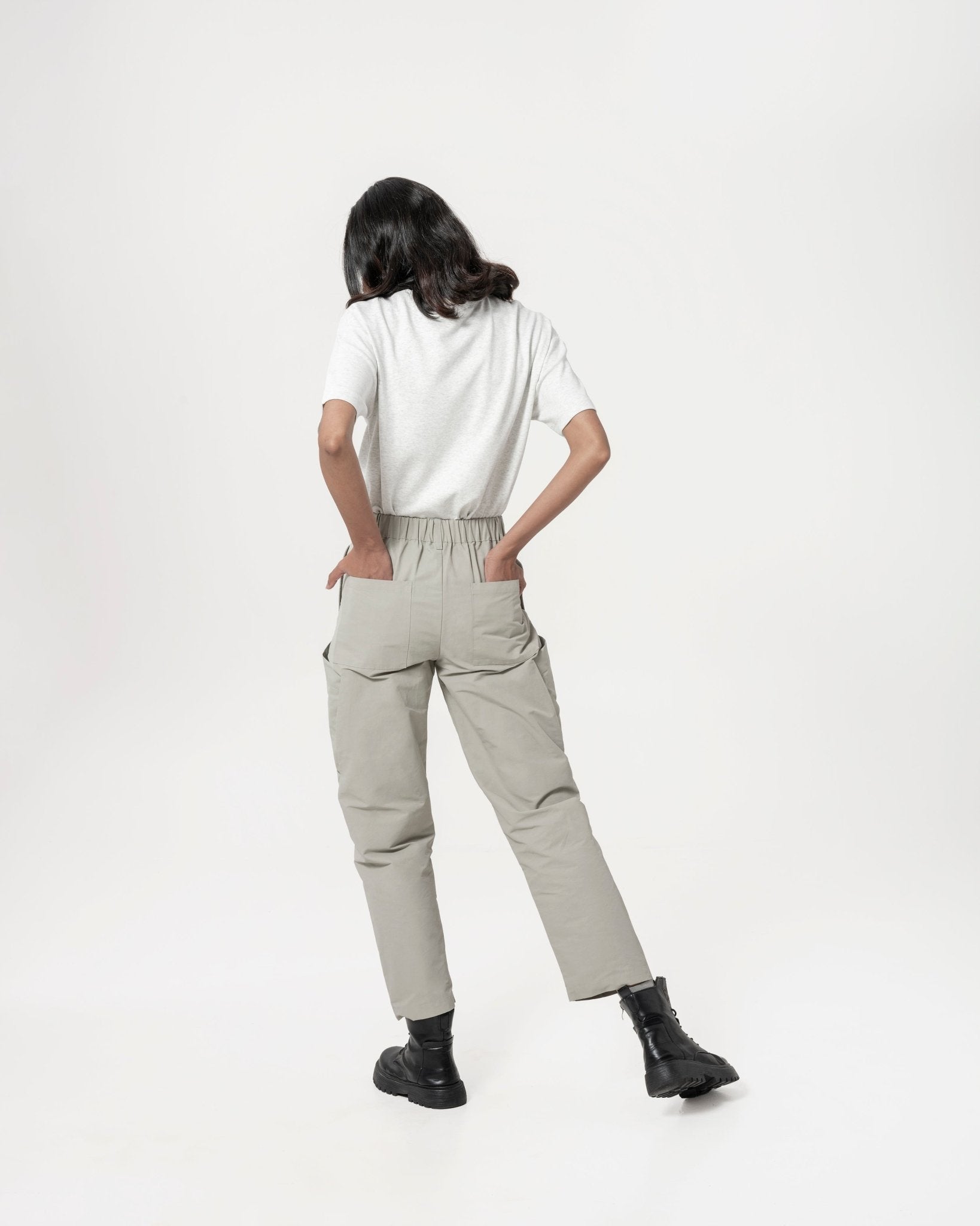 Inverse Cargo Trousers - Steel - G R A Y E