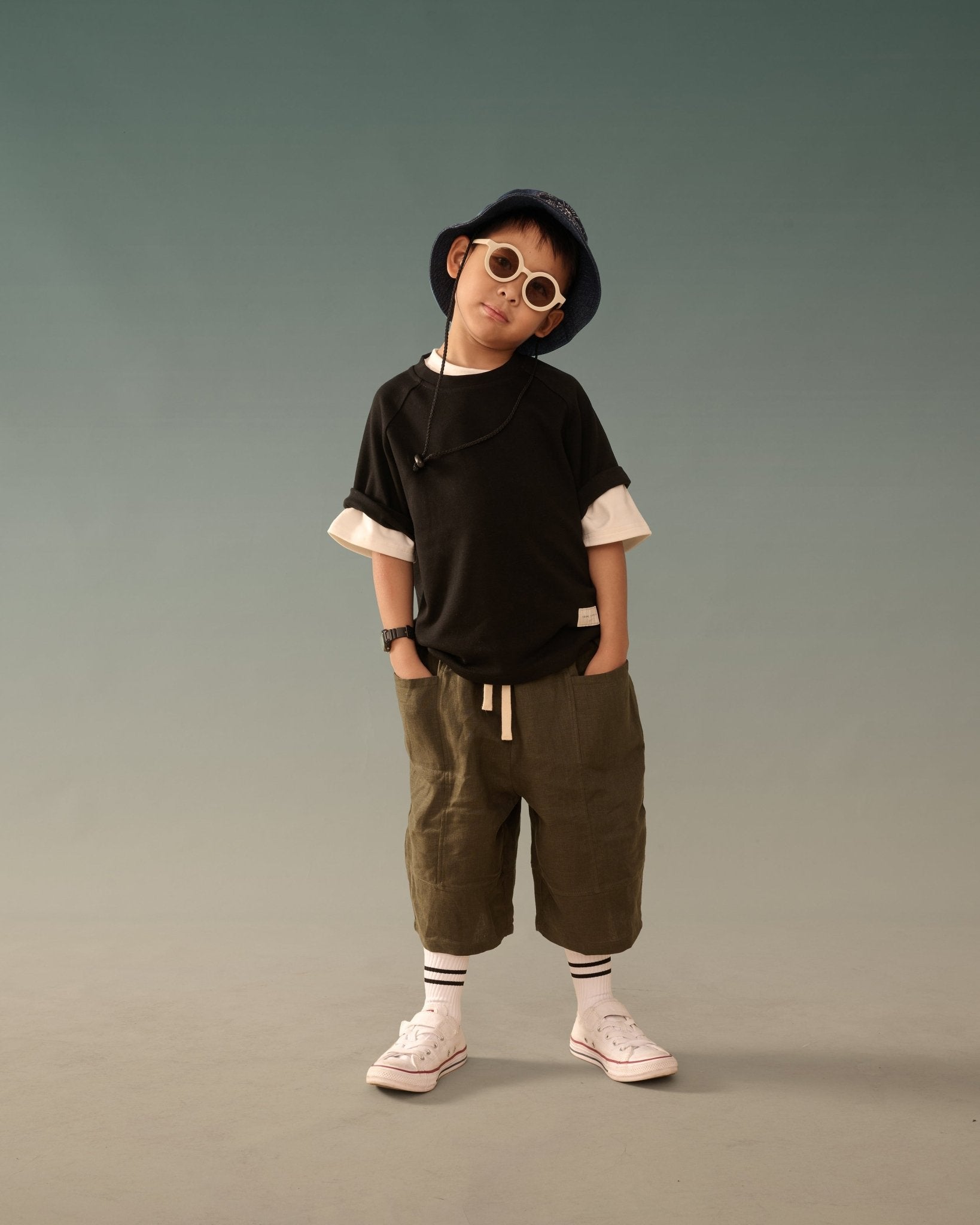 Kid&#39;s Cupro Tee - Black - G R A Y E