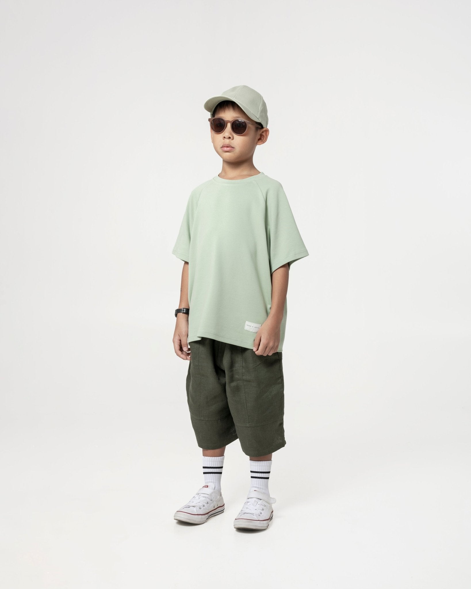 Kid&#39;s Cupro Tee - Pistachio Green - G R A Y E