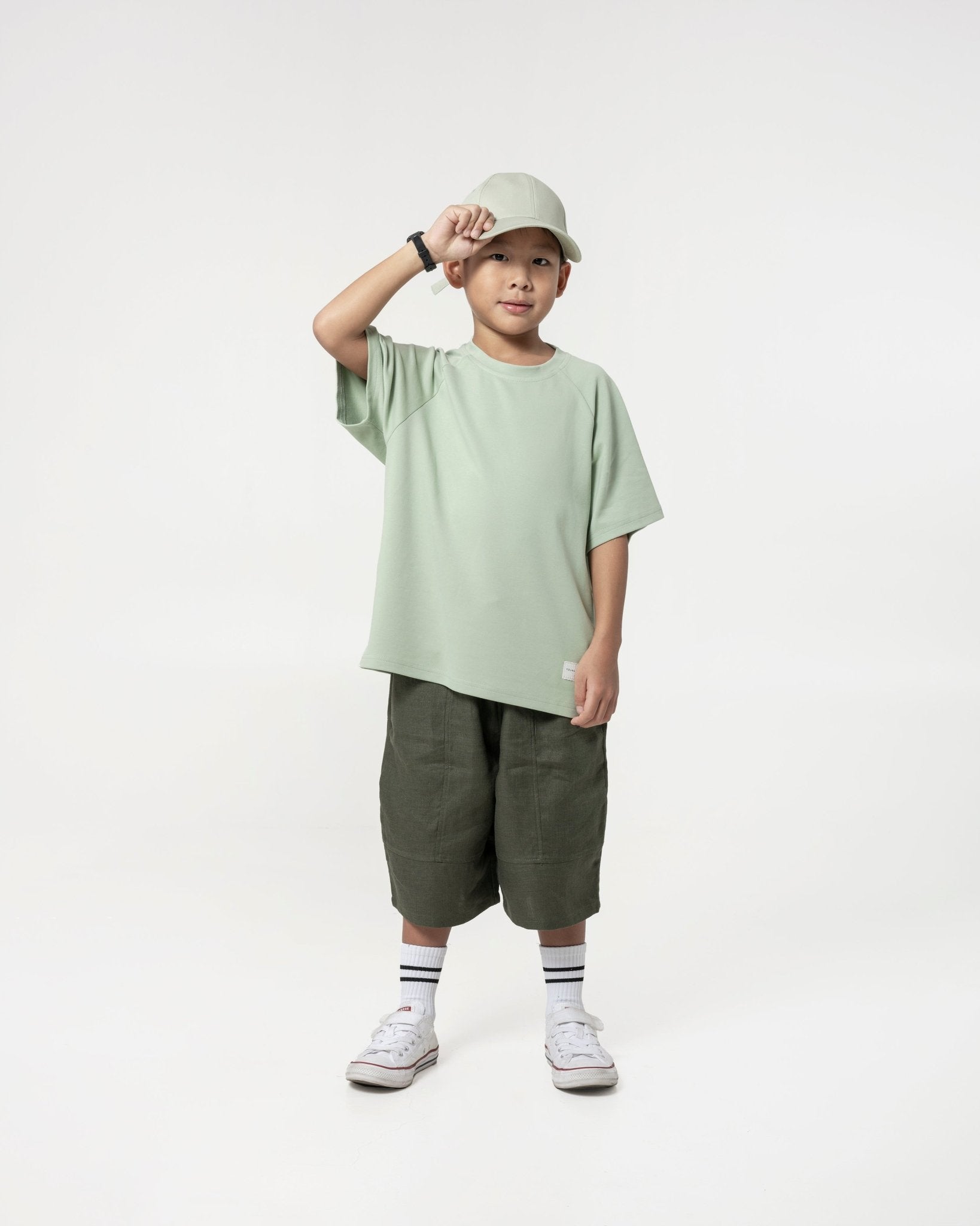 Kid's Cupro Tee - Pistachio Green - G R A Y E