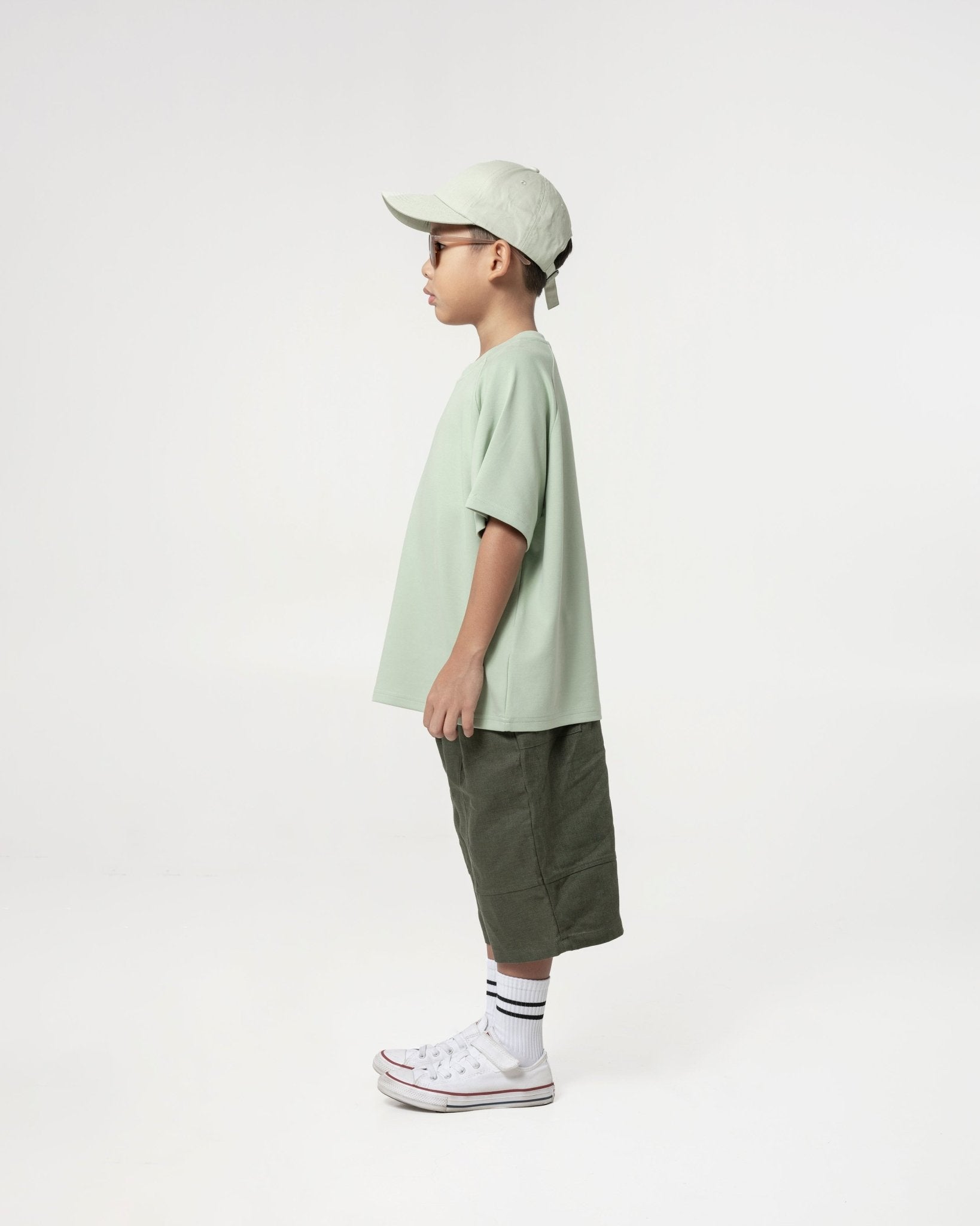 Kid's Cupro Tee - Pistachio Green - G R A Y E