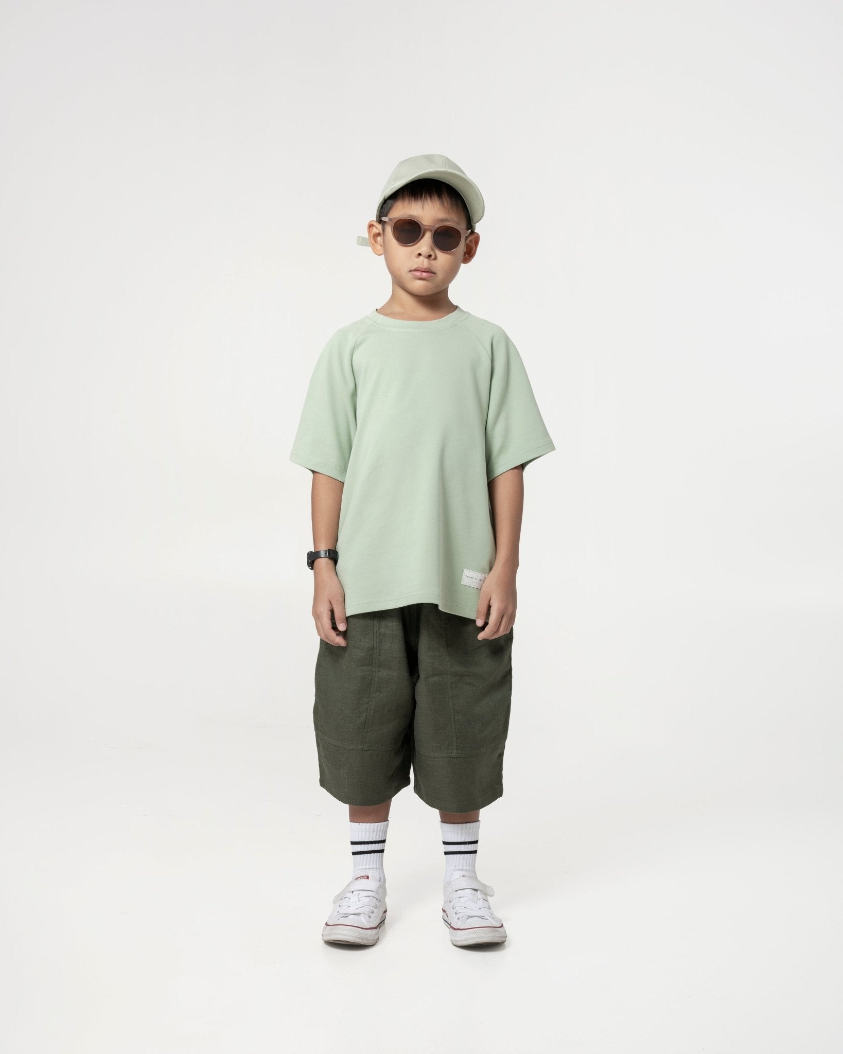 Kid's Cupro Tee - Pistachio Green - G R A Y E