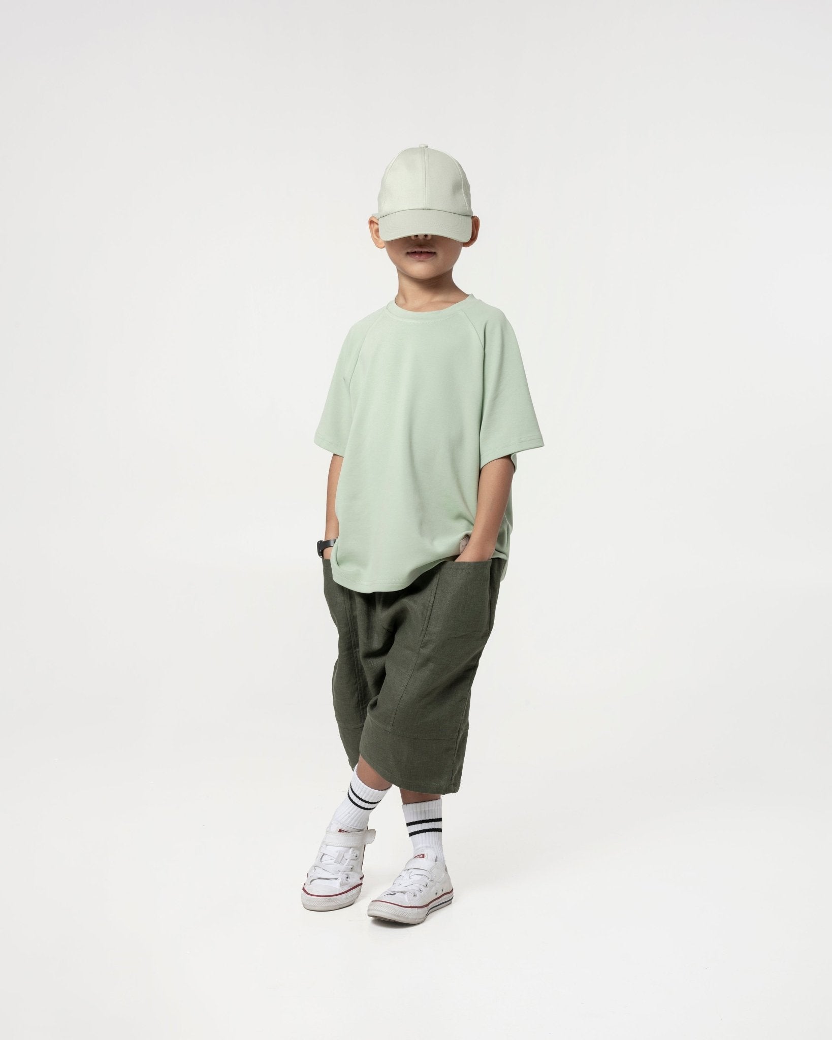 Kid&#39;s Cupro Tee - Pistachio Green - G R A Y E