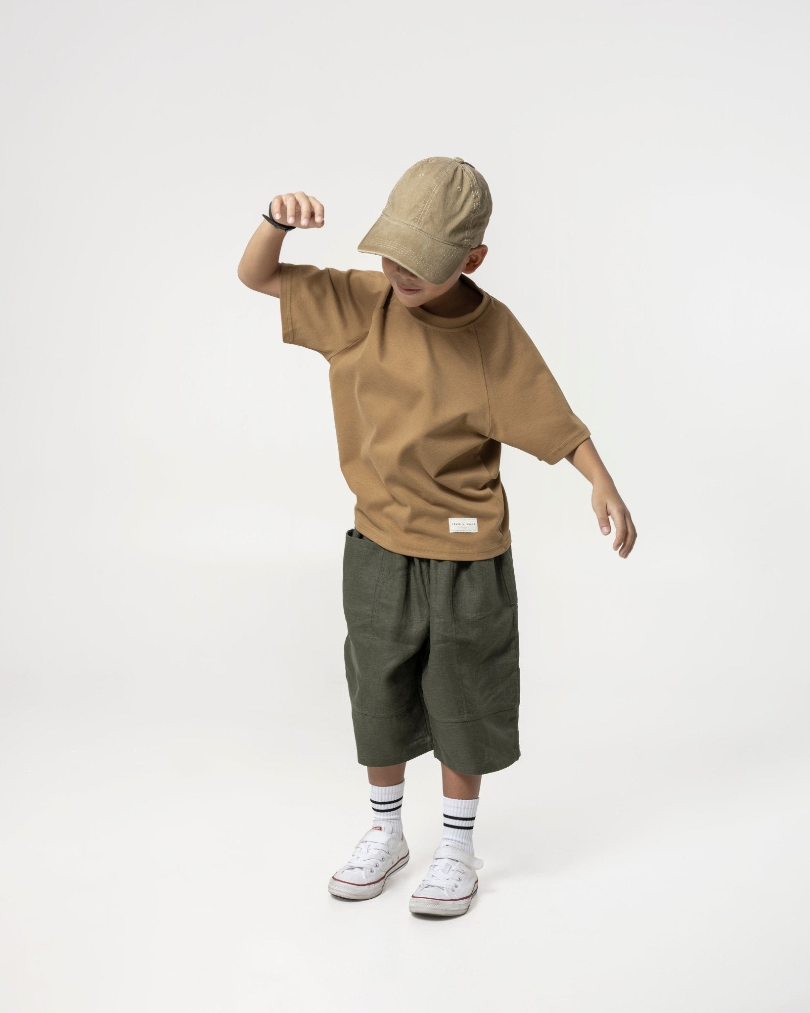 Kid's Cupro Tee - Sepia Brown - G R A Y E