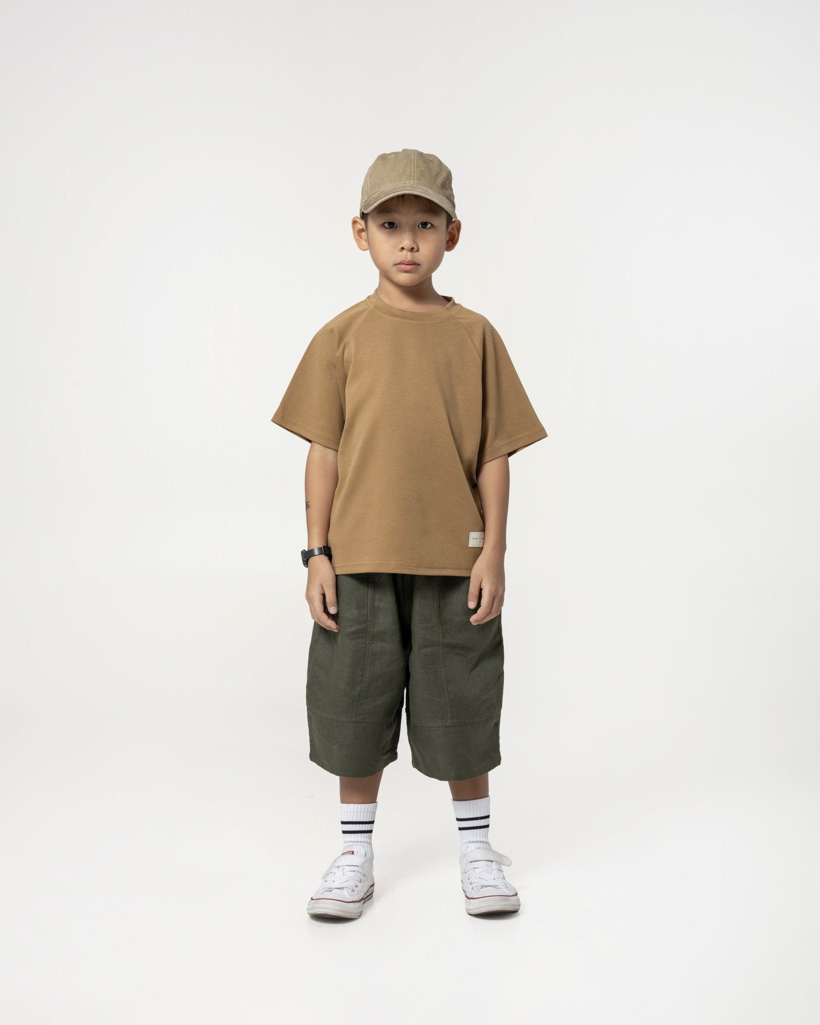 Kid's Cupro Tee - Sepia Brown - G R A Y E